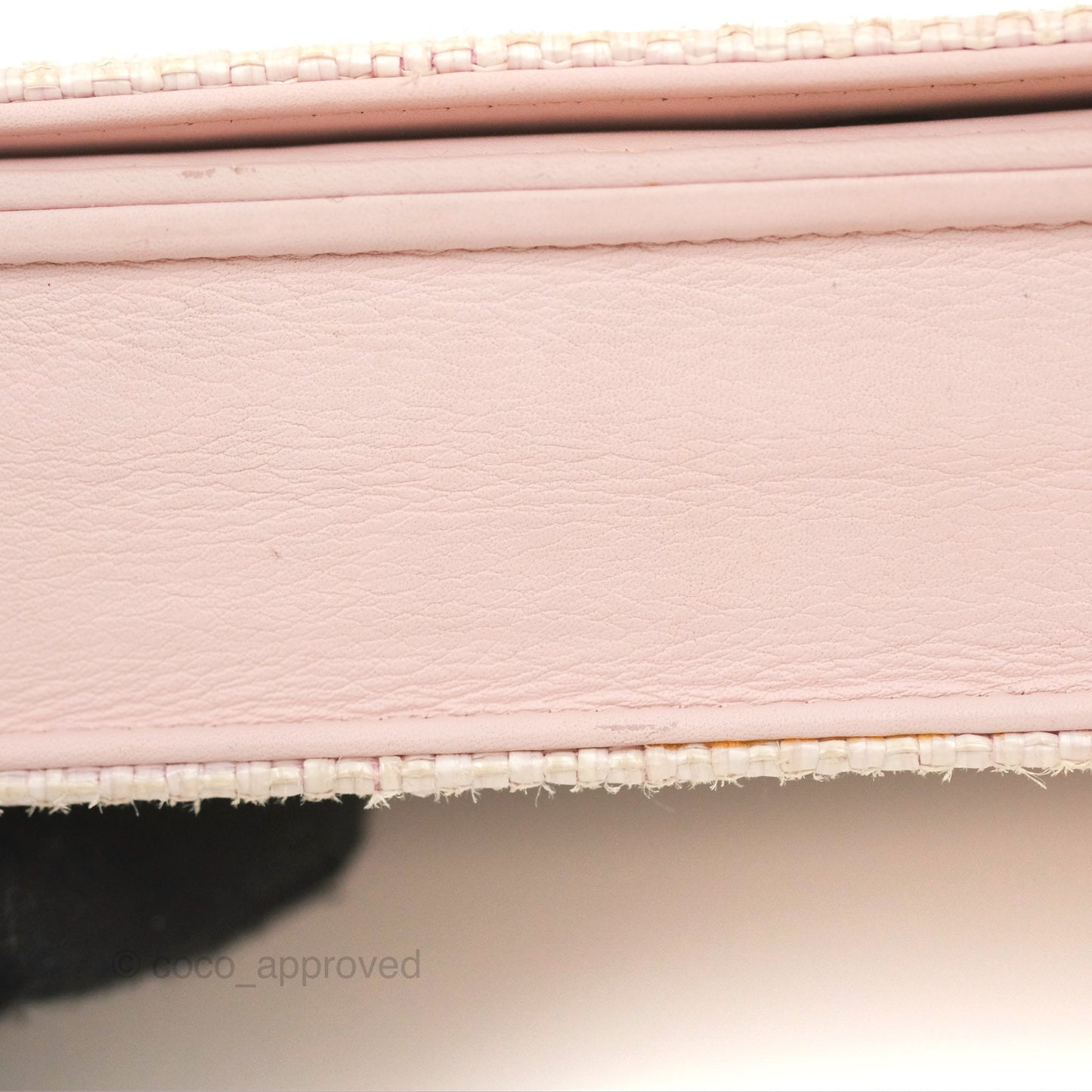 Chanel Deauville Wallet On Chain WOC Pink Canvas Silver Hardware