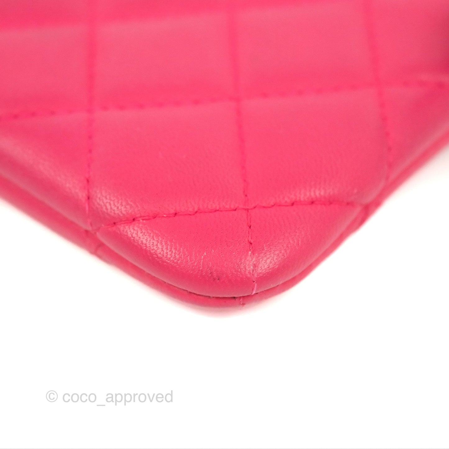 Chanel Quilted Mini O Case Pink Lambskin Silver Hardware