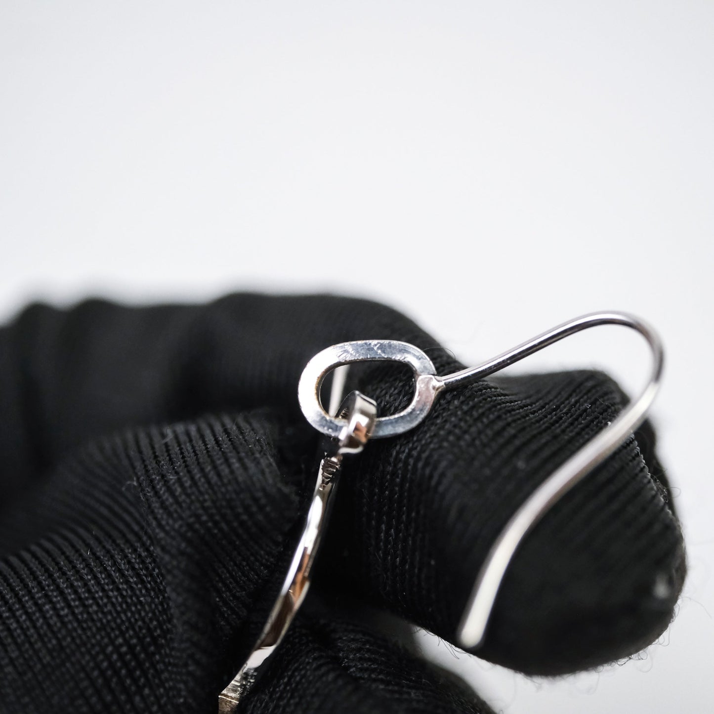 Christian Dior Drop CD Earrings Silver Tone