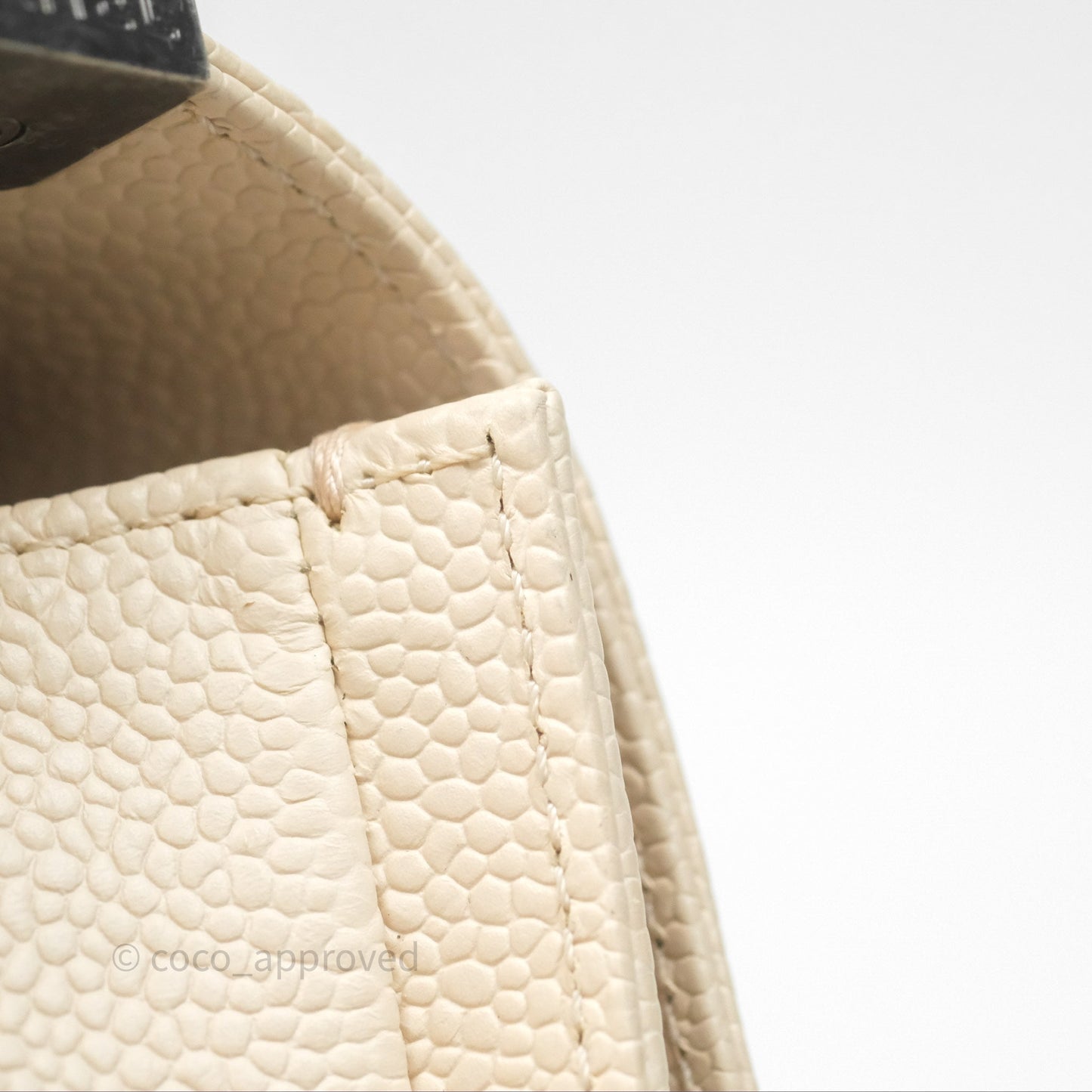Chanel Small Boy Chevron Beige Caviar Ruthenium Hardware