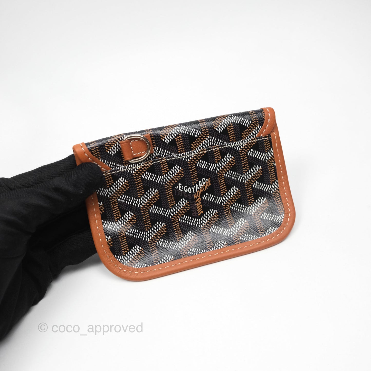 Goyard Anjou Mini Bag Goyardine Canvas Black/ Tan
