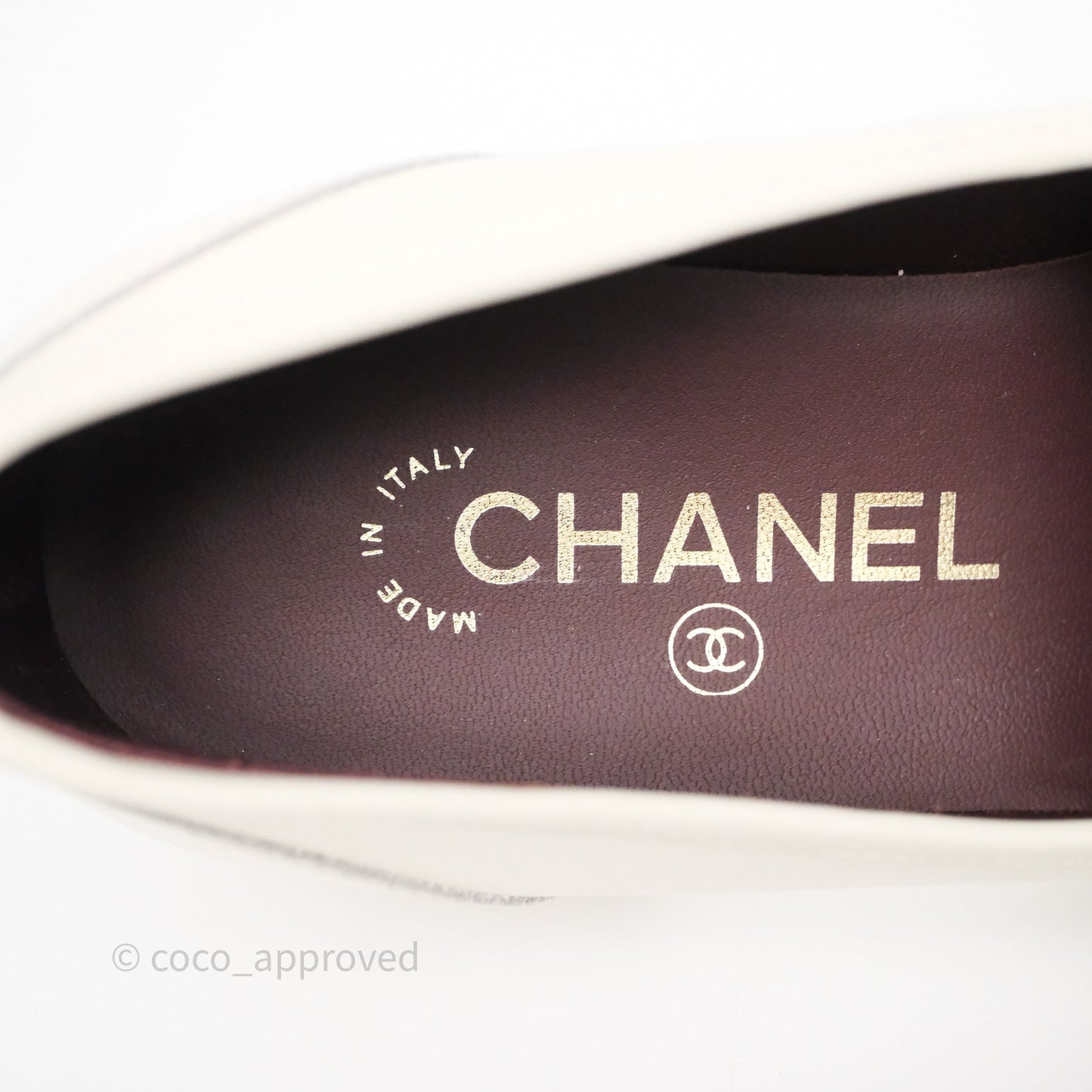 Chanel Chain White Calfskin Loafers Size 36
