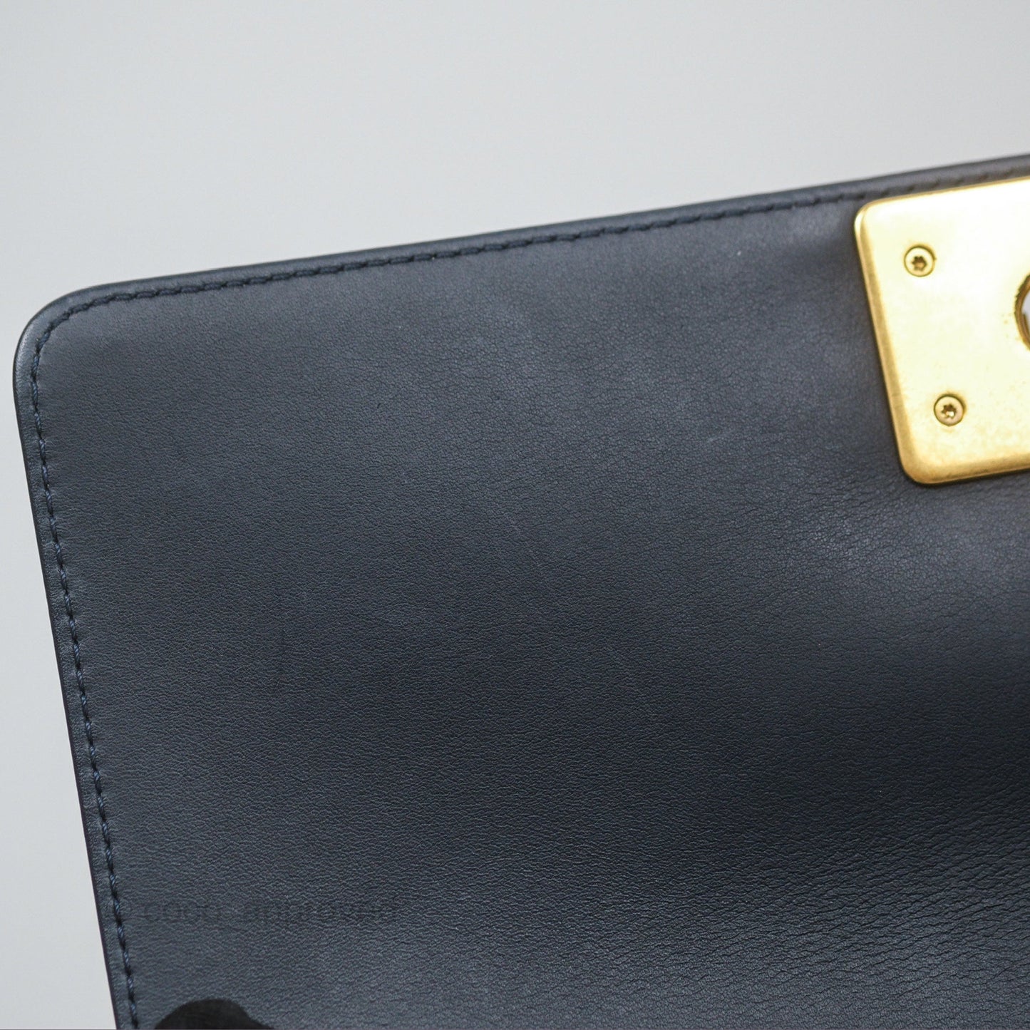 Chanel Medium Boy Chevron Navy Caviar/ Calfskin/ Suede Aged Gold Hardware