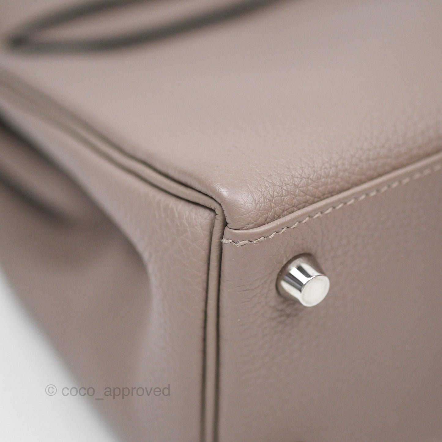 Hermès Retourne Kelly 25 Gris Asphalte M8 Togo Palladium Hardware