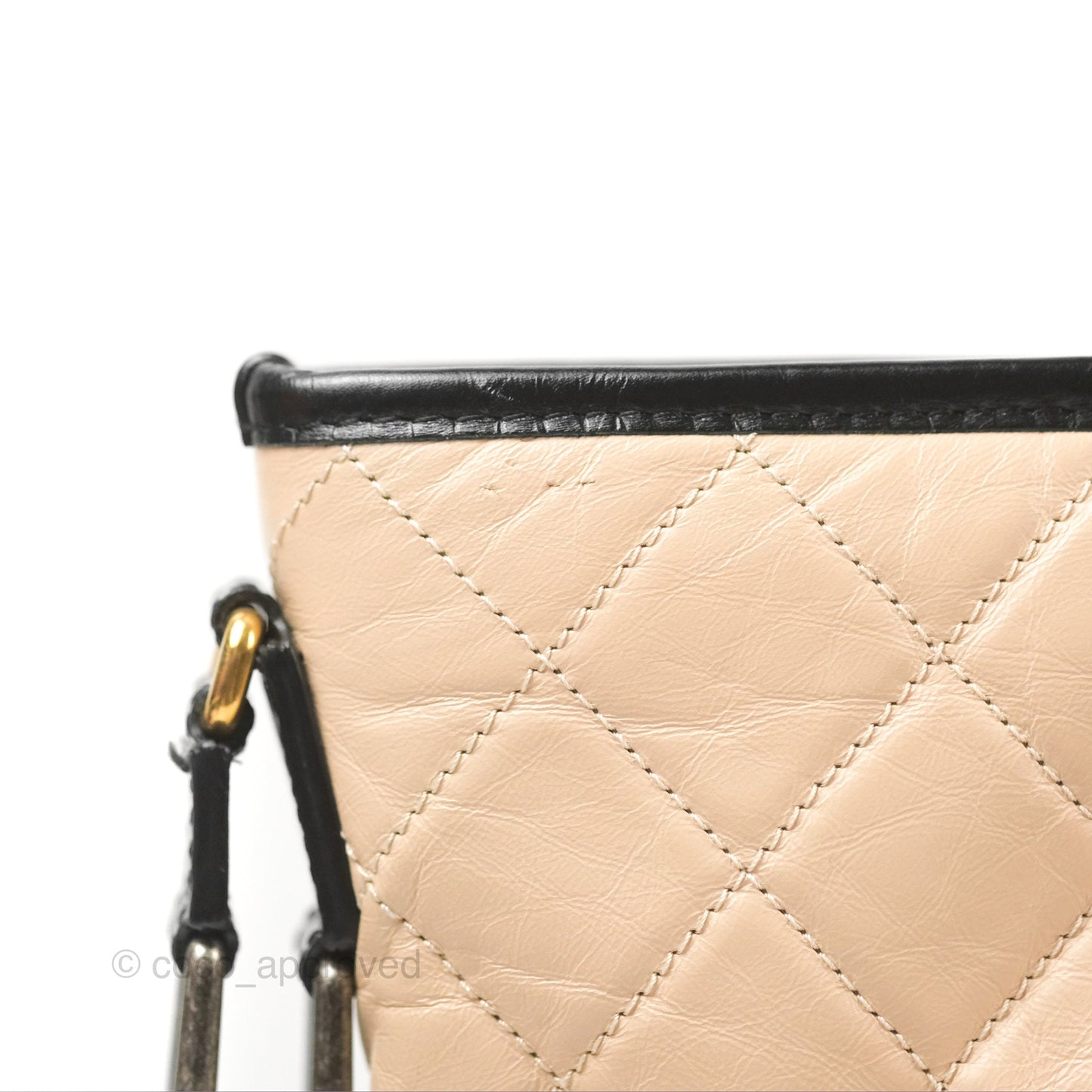 Chanel Large Gabrielle Shopping Tote Quilted Beige Aged Calfskin
