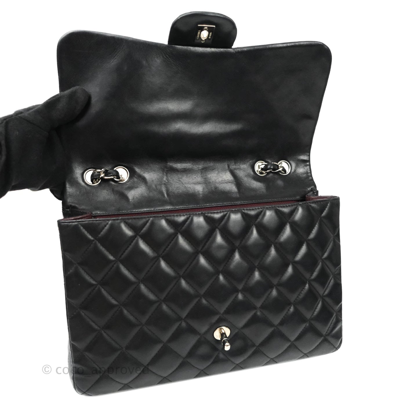 Chanel Jumbo Single Flap Black Lambskin Silver Hardware⁣⁣