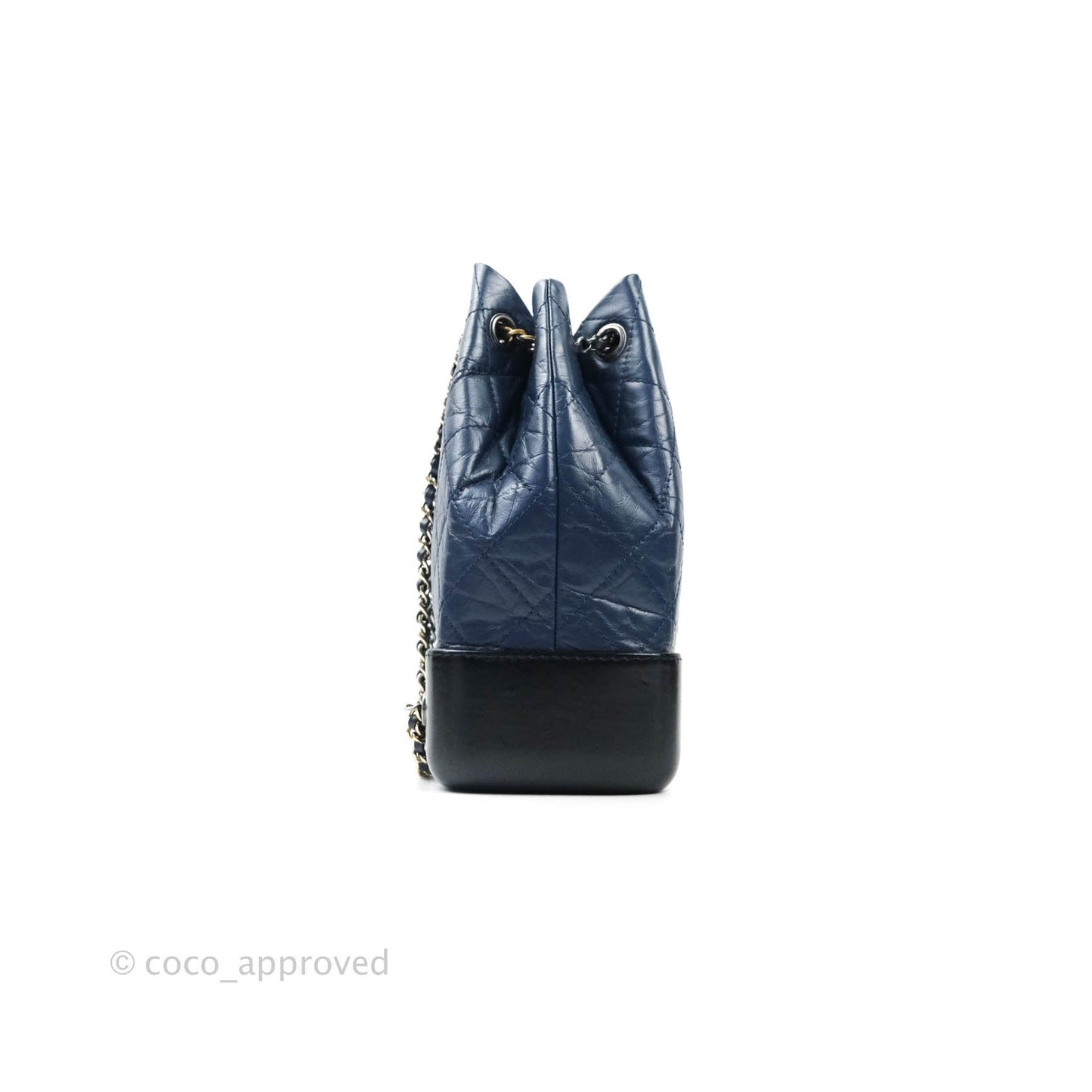 Chanel Small Gabrielle Backpack Navy Black Aged Calfskin