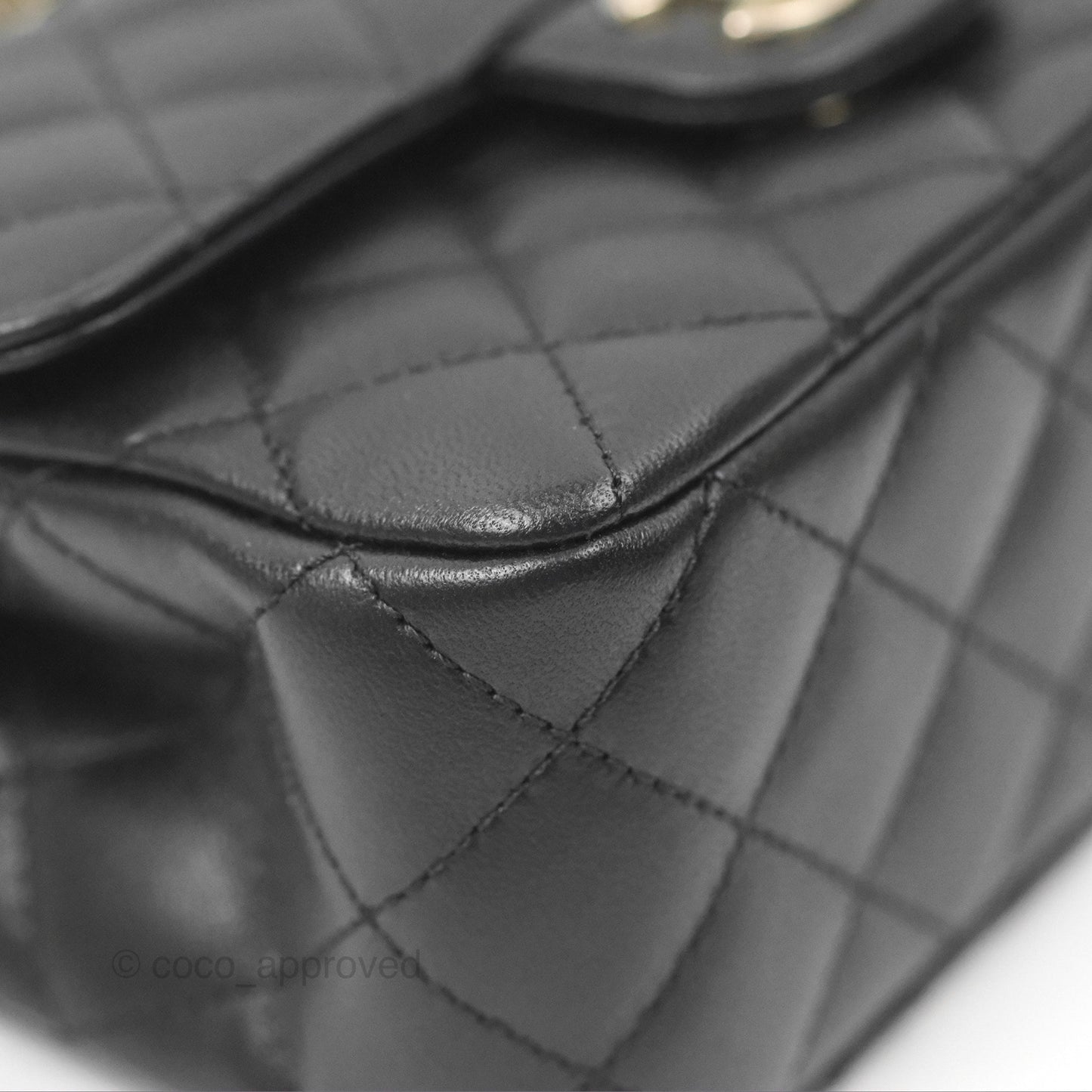 Chanel Mini Rectangle Flap with Crystals Top Handle Black Lambskin 23A
