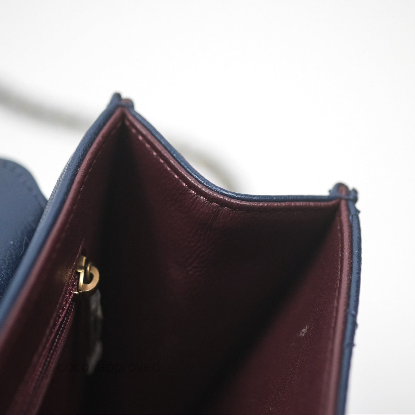 Chanel Beauty Lock Flap Bag Navy Sheepskin Aged Gold Hardware