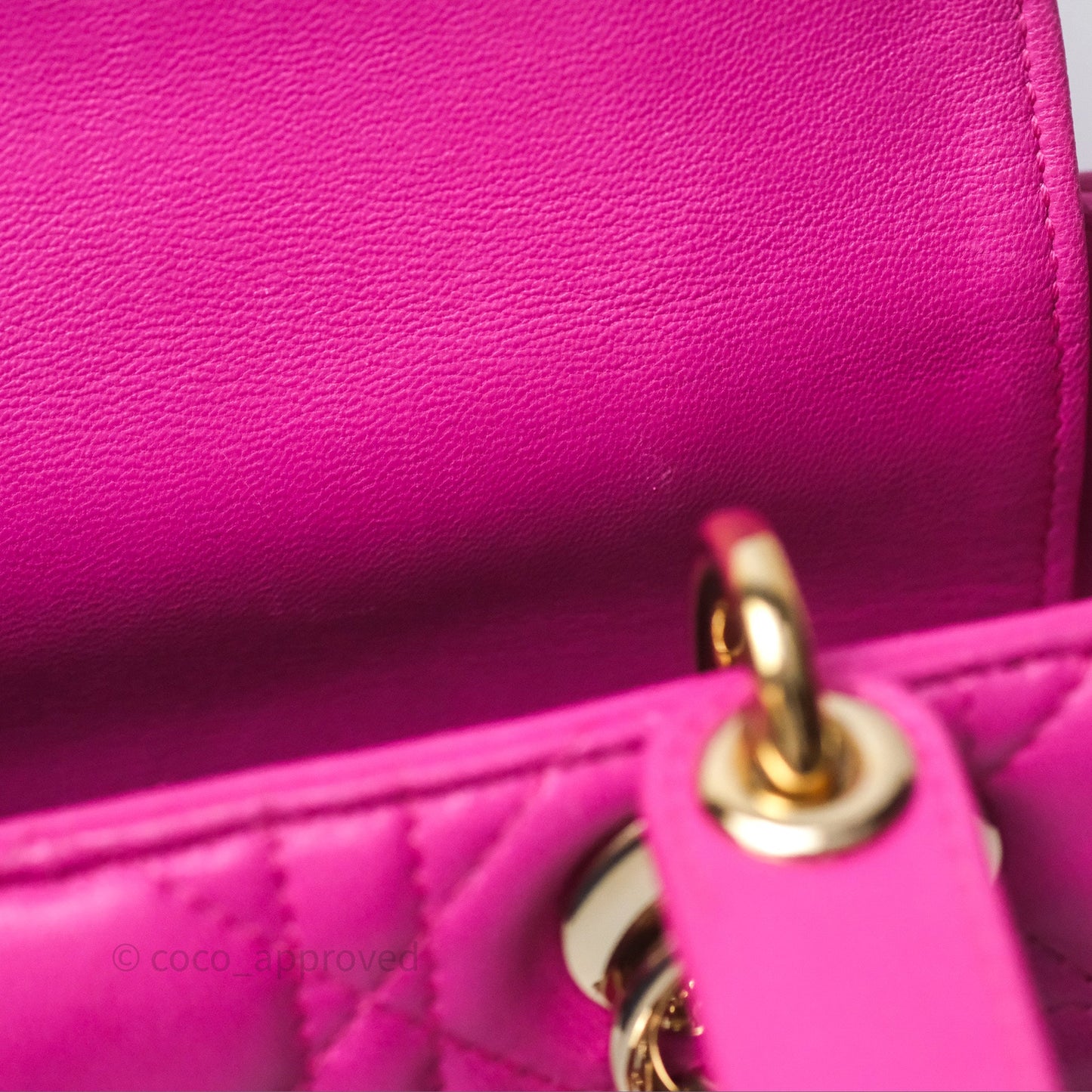 Christian Dior Small Lady Dior My ABCDior Magenta Cannage Lambskin