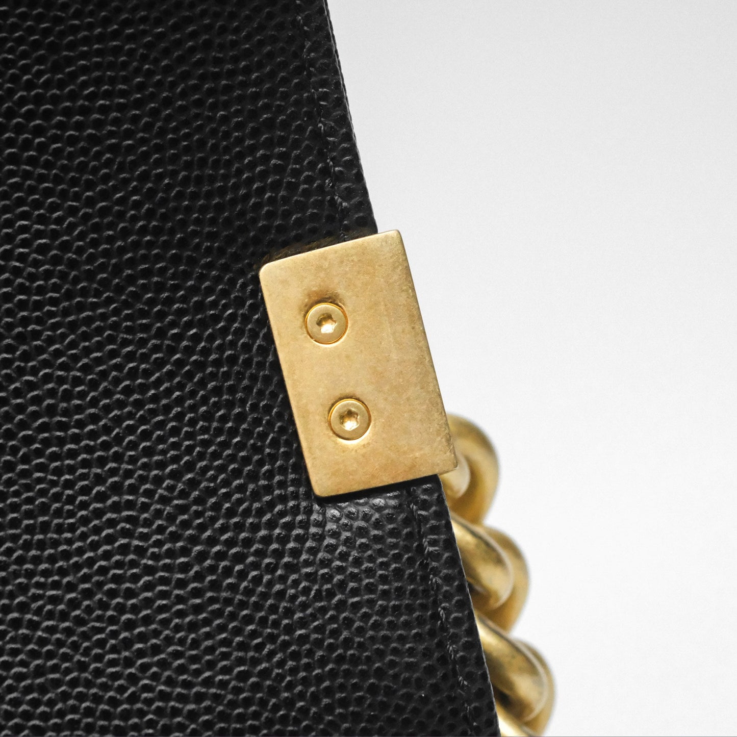 Chanel Quilted Medium Boy Black Caviar Aged Gold Hardware