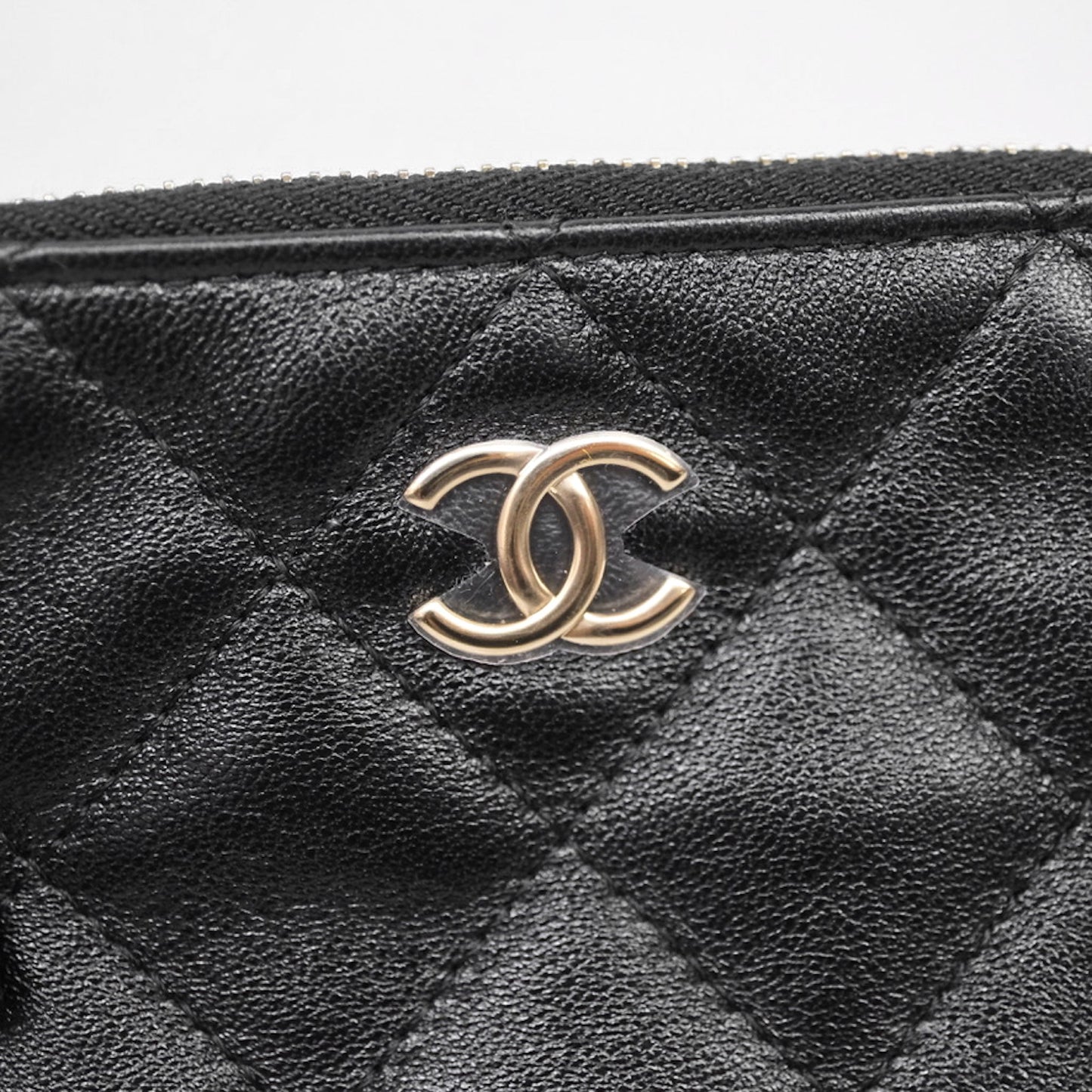 Chanel Mesh Clutch With Chain Black Shiny Lambskin Gold Hardware