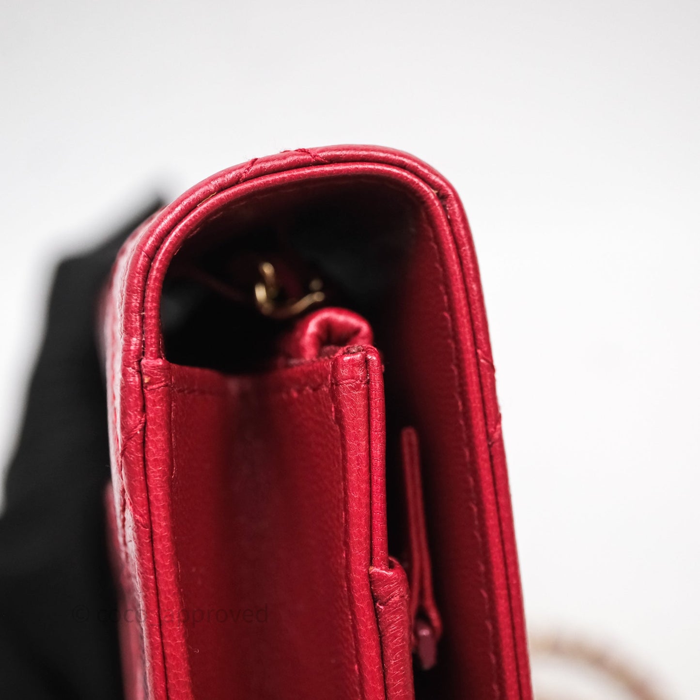 Chanel Wallet On Chain Red Calfskin Bag Gold hardware