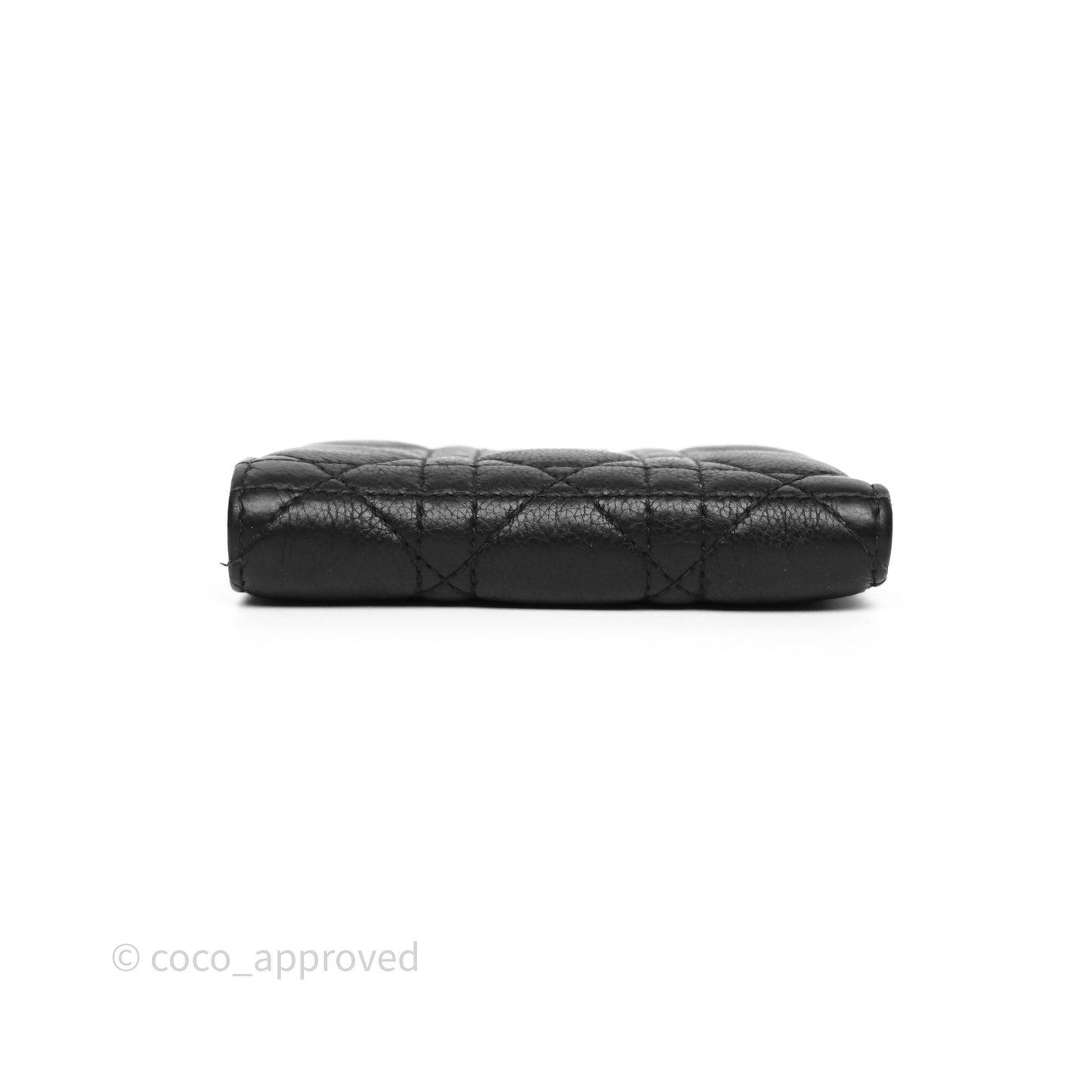 Christian Dior Caro Dahlia Wallet Black Calfskin Gold Hardware