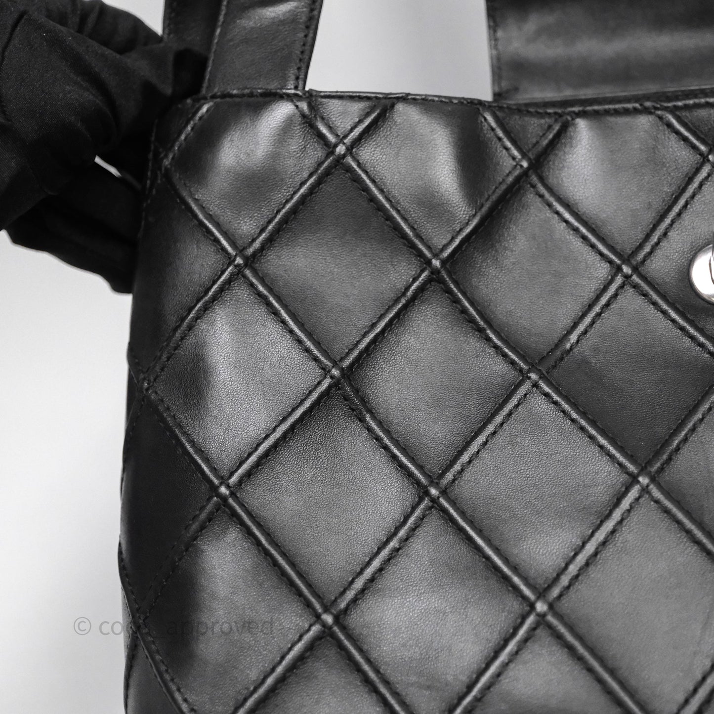 Chanel Vintage Quilted Kelly Waffle Bag Silver Hardware