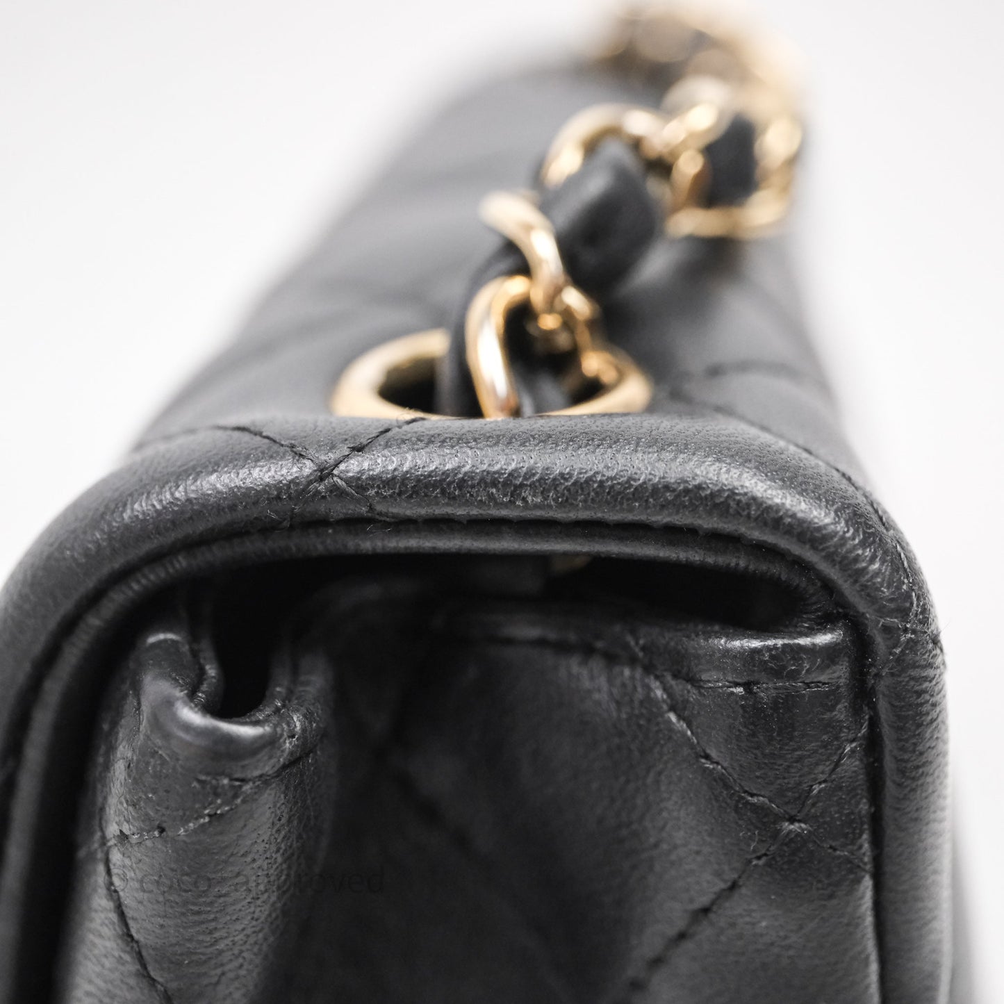 Chanel Mini Square Quilted Black Lambskin Gold Hardware