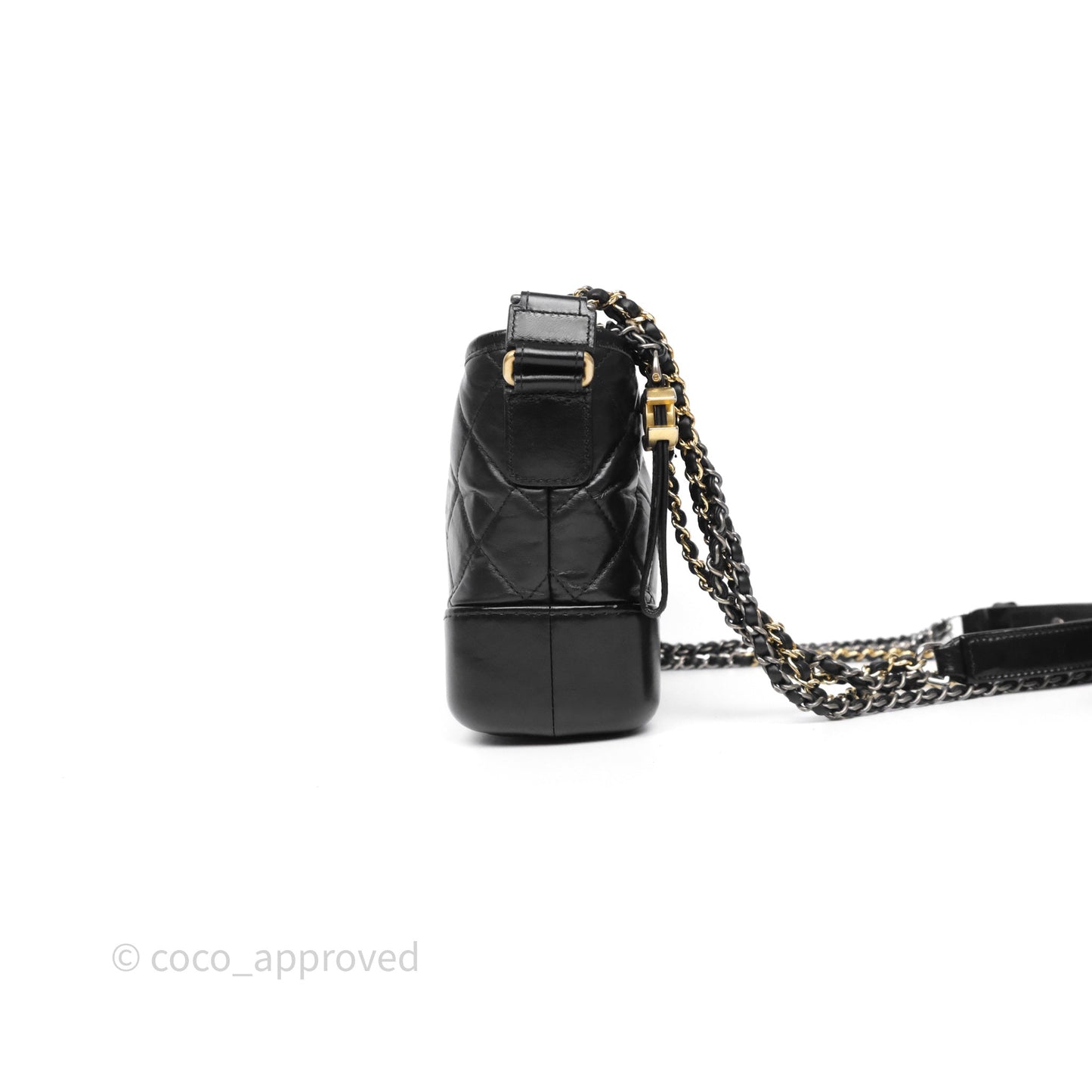 Chanel Small Gabrielle Hobo Quilted Black Aged Calfskin