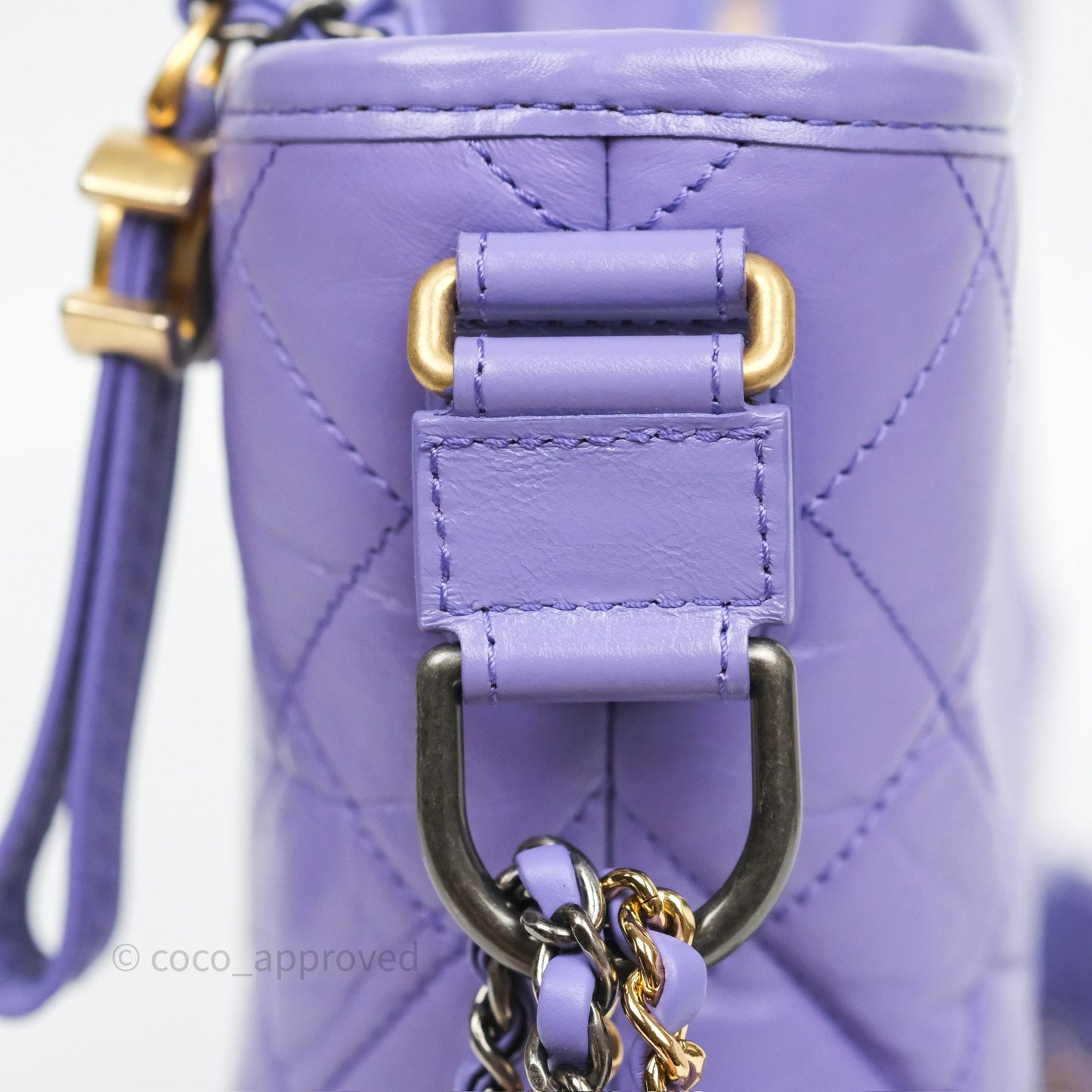 Chanel Quilted Medium Gabrielle Purple Aged Calfskin