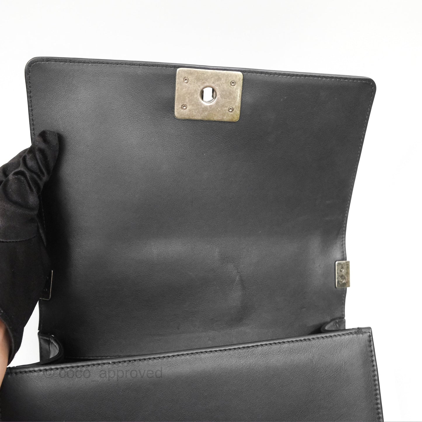 Chanel Medium Boy Quilted Black Lambskin Ruthenium Hardware