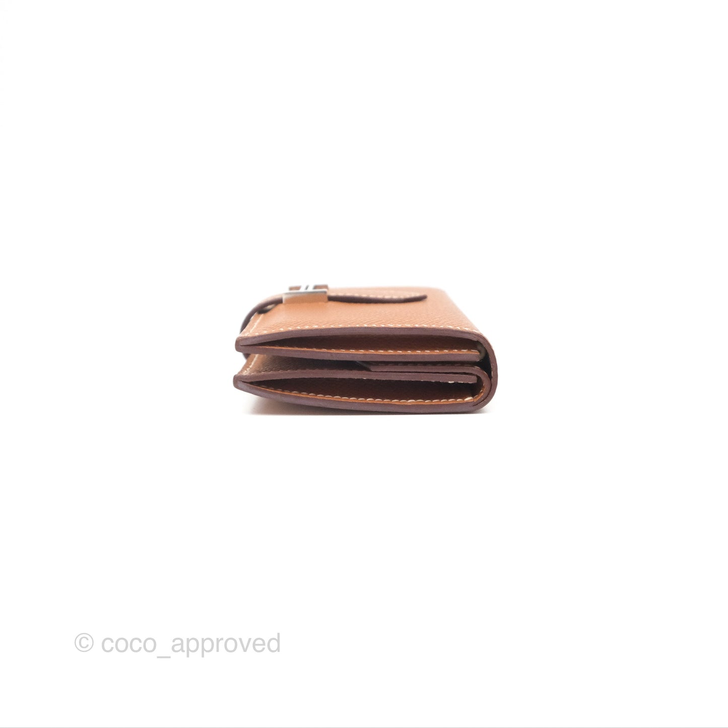 Hermes Bearn Mini Wallet Gold Epsom Palladium Hardware
