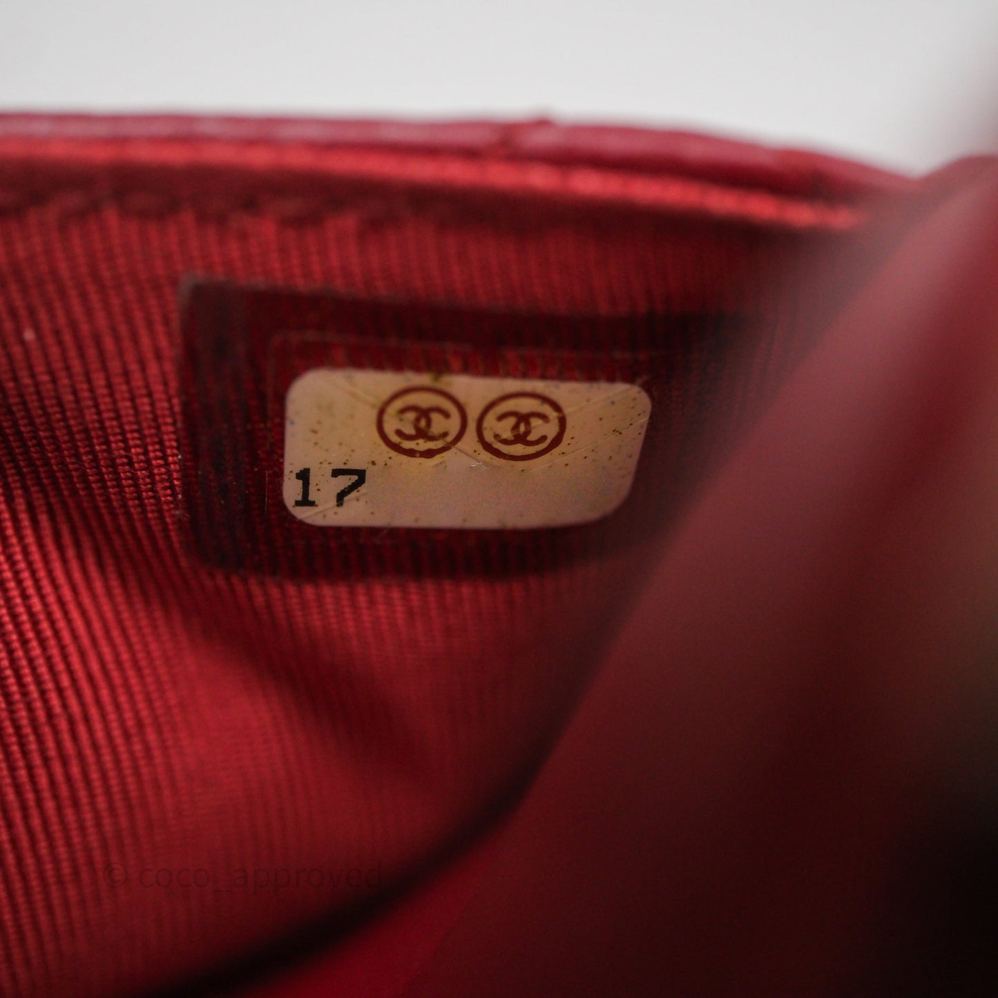 Chanel Quilted Wallet on Chain WOC Red Lambskin Silver Hardware
