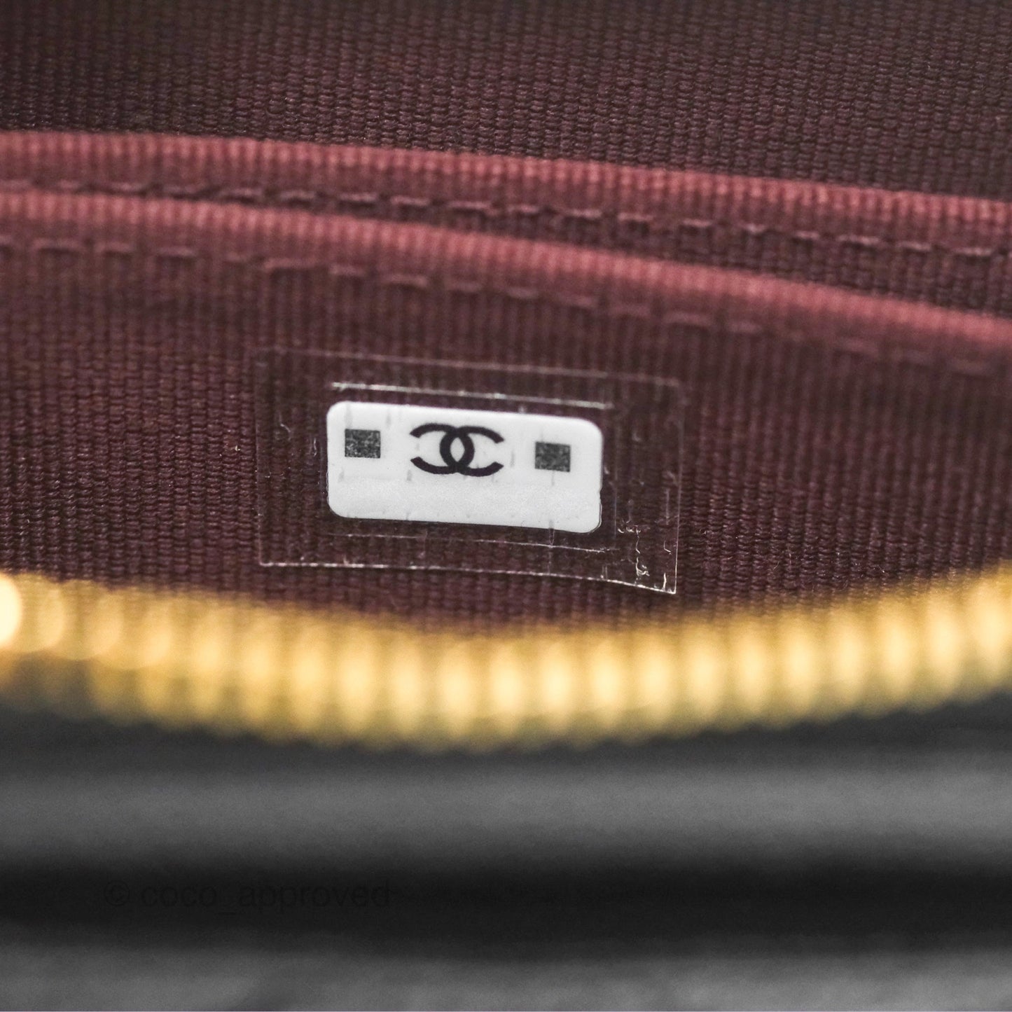 Chanel Classic Zipped Coin Purse Black Caviar Gold Hardware