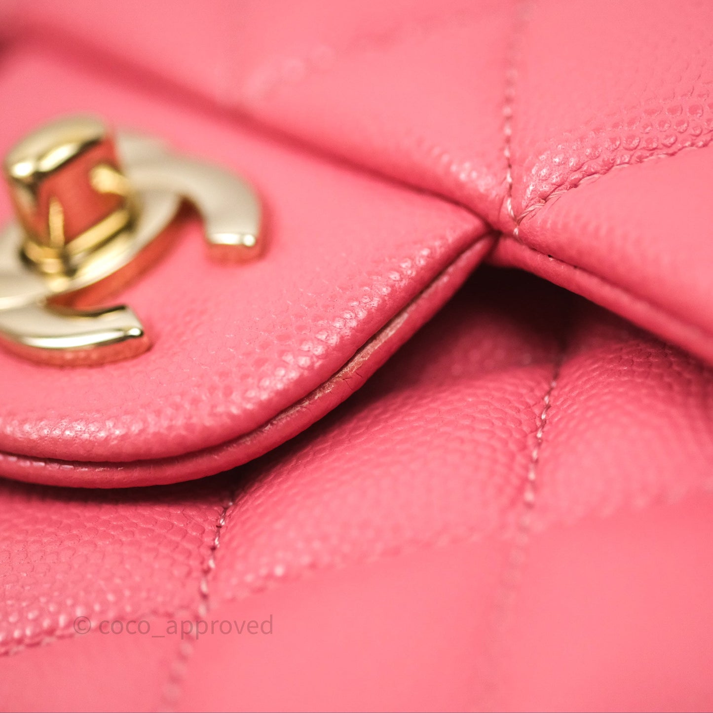 Chanel Classic M/L Medium Flap Quilted Pink Caviar Gold Hardware