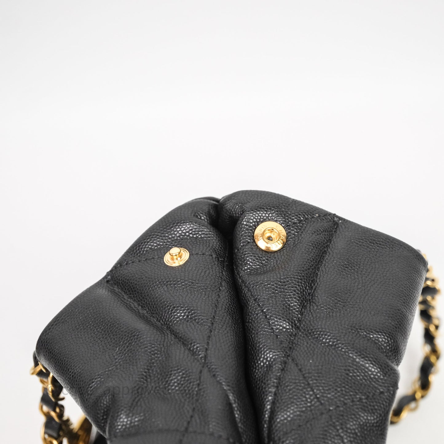 Chanel 22 Small Black Caviar Aged Gold Hardware