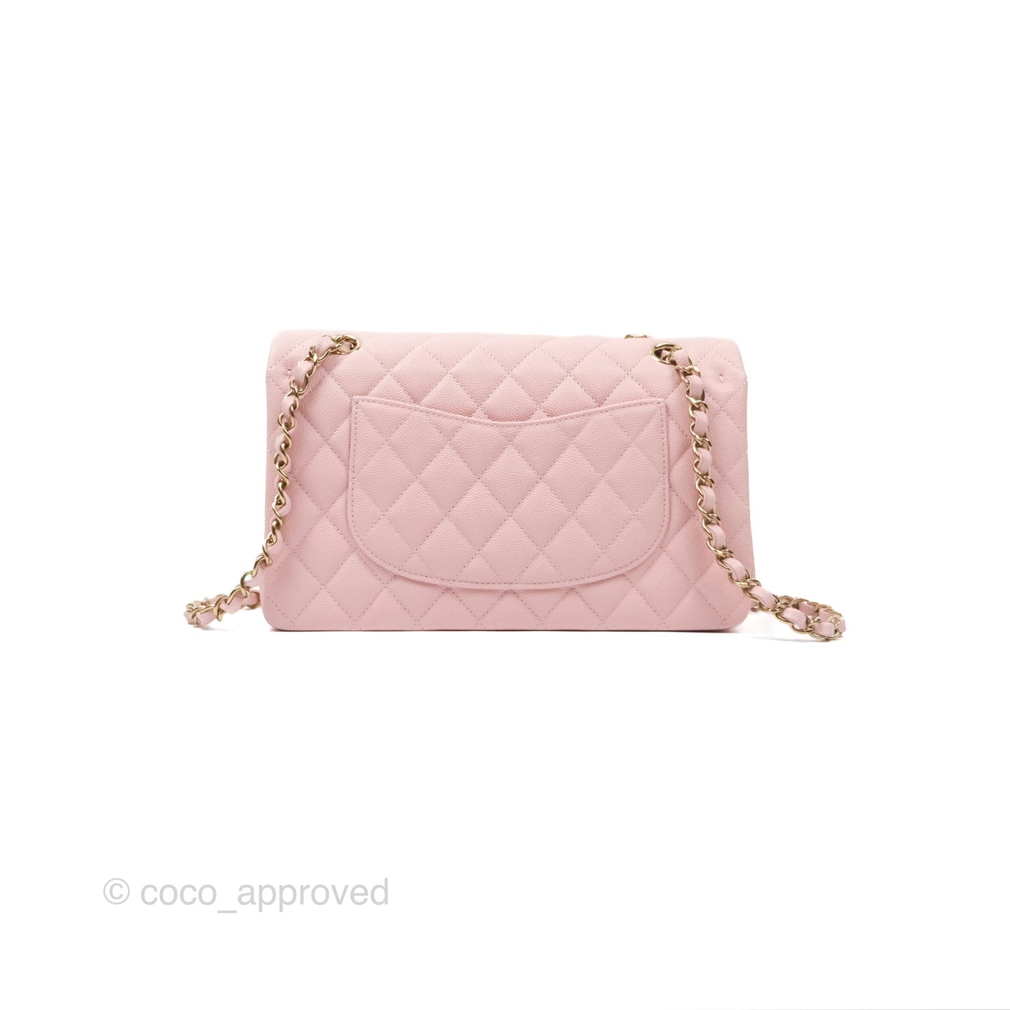 Chanel Medium Classic Flap Quilted Pink Caviar Gold Hardware