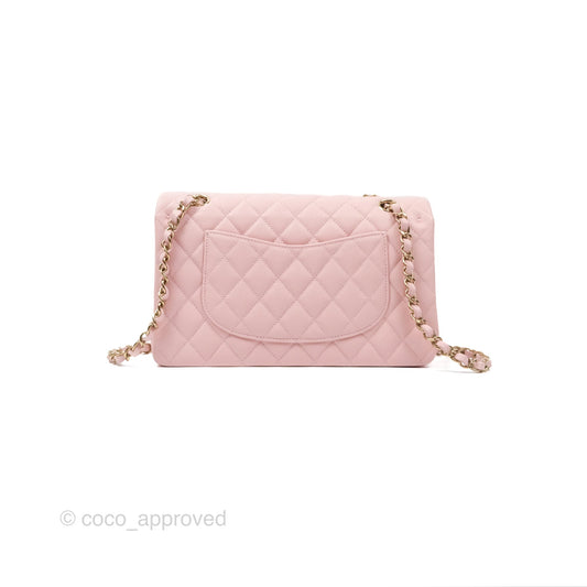Chanel Medium Classic Flap Quilted Pink Caviar Gold Hardware
