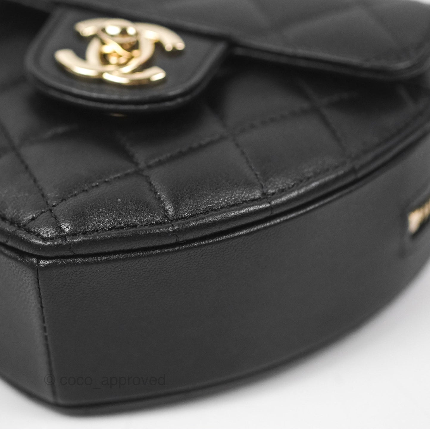 Chanel Small Heart Bag Black Lambskin Gold Hardware 22S