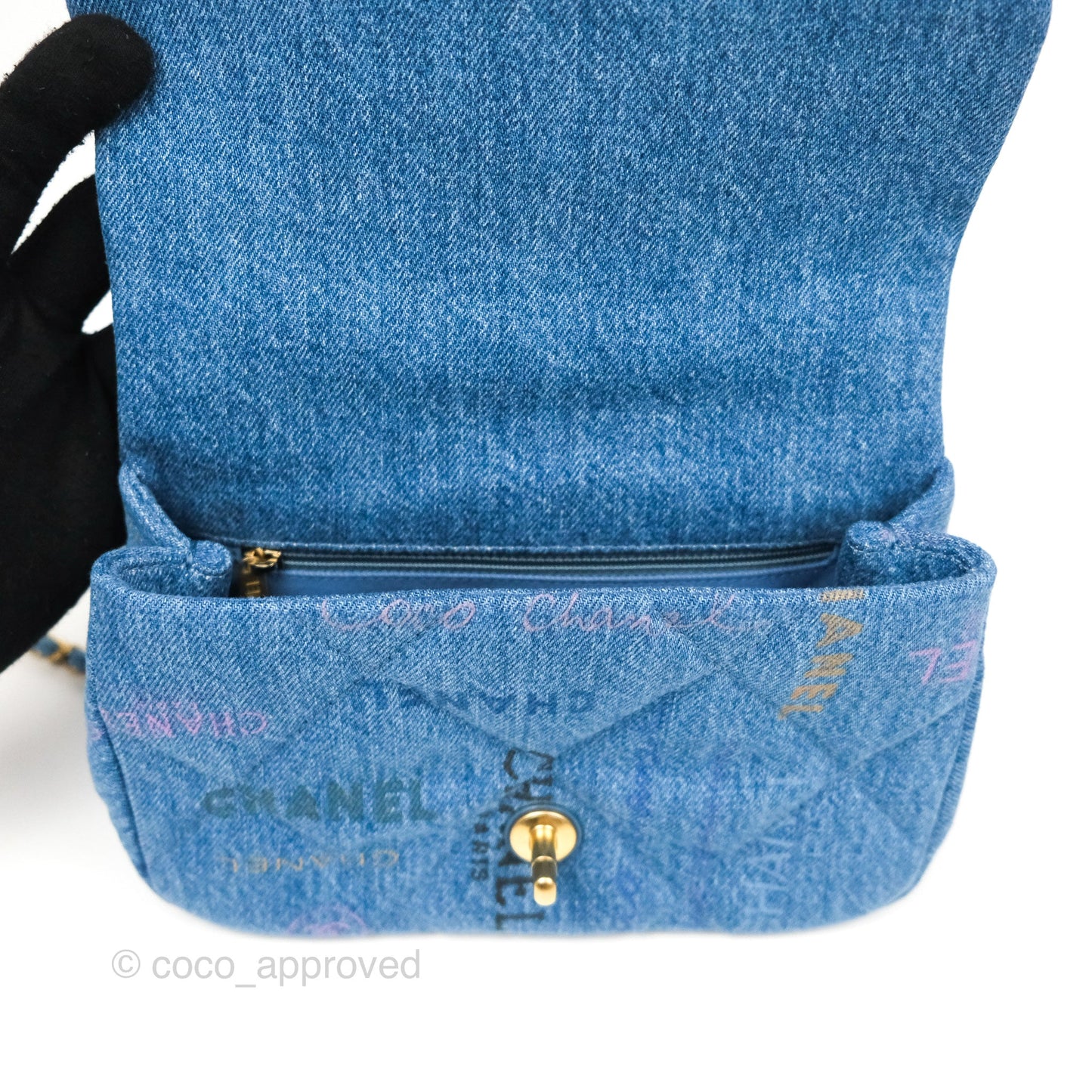 Chanel Quilted Small Denim Mood Flap Blue Multicolor 22P