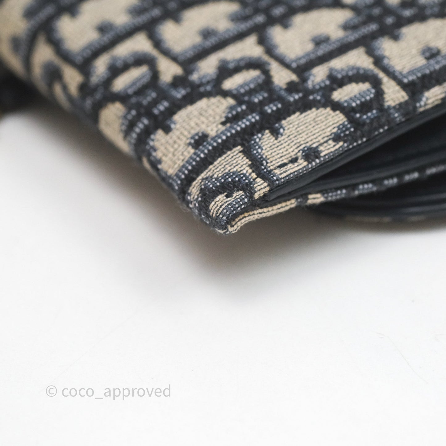 Small Saddle Pouch Wallet with Chain Blue Dior Oblique Jacquard