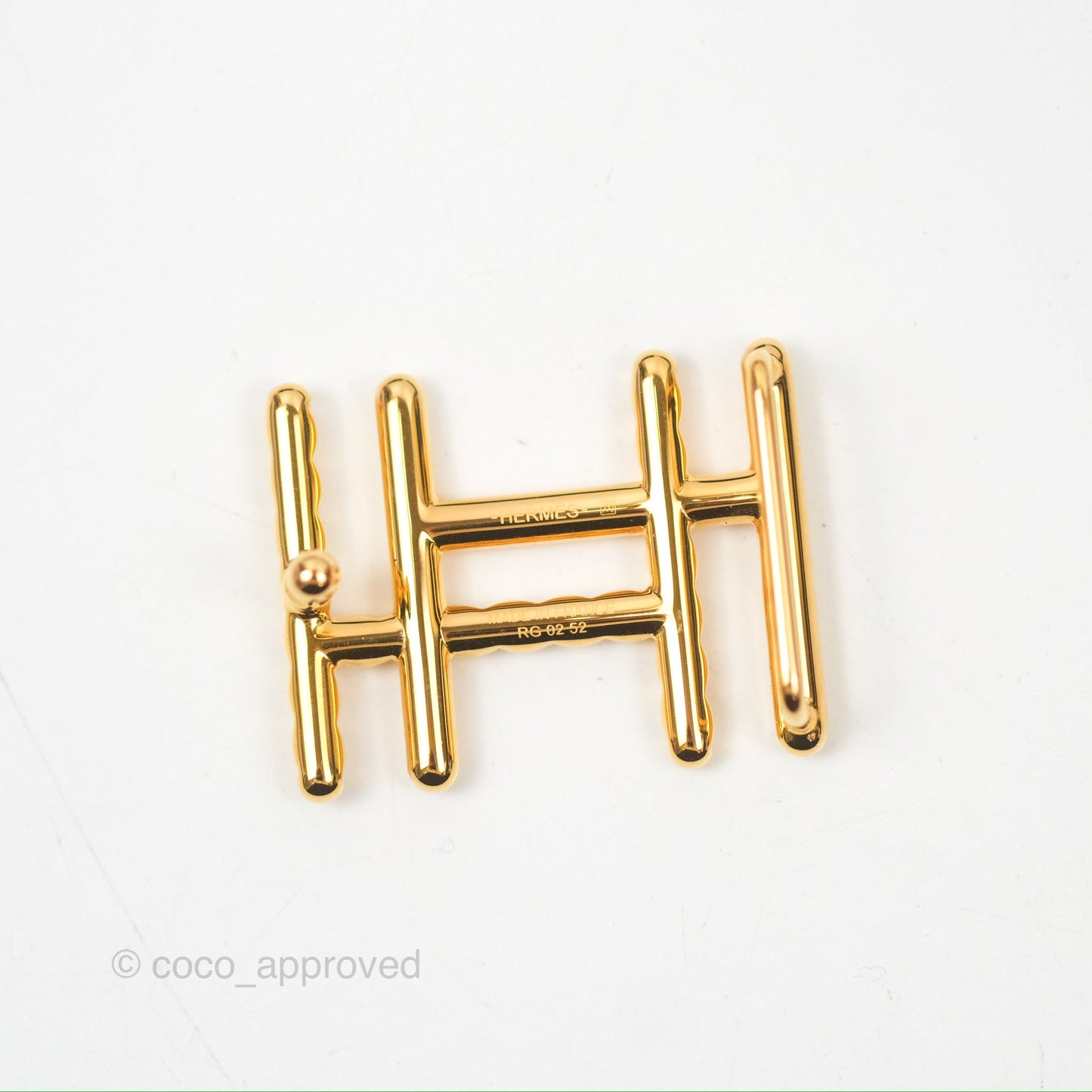 Hermès H au Carre Twist Belt Buckle & Reversible Gold Epsom/Black Swift 24 mm