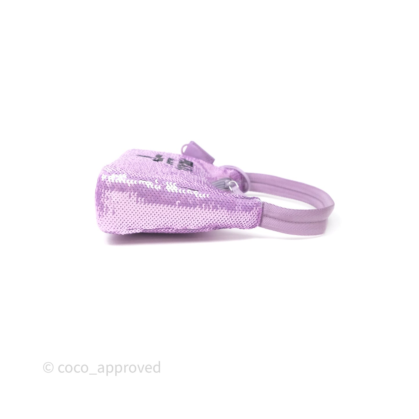 Prada Re-Edition 2000 Nylon Mini Hobo Bag Purple Sequin