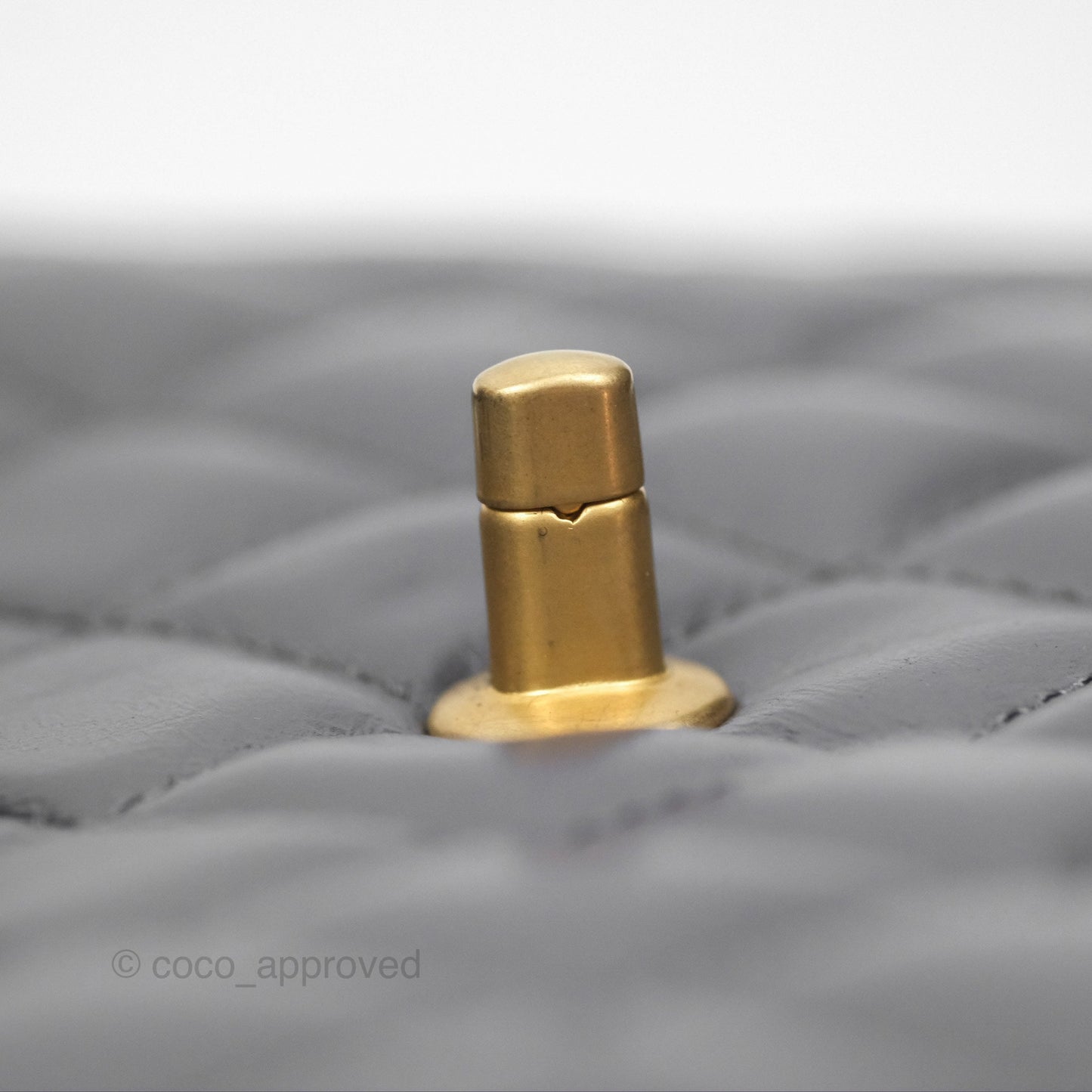 Chanel Kelly Bag Quilted Grey Shiny Calfskin Aged Gold Hardware