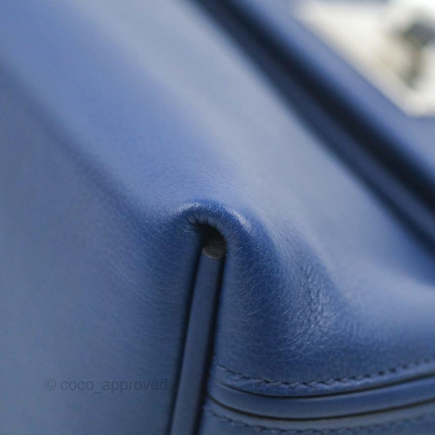 Hermès 24/24 21 Mini Bleu Saphir Evercolor/Swift Palladium Hardware