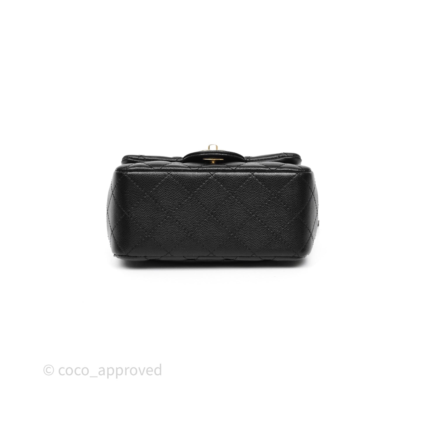 Chanel Mini Square Black Caviar Gold Hardware