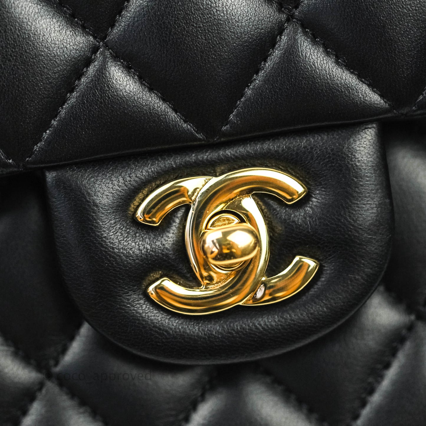 Chanel Classic M/L Black Lambskin Gold Hardware