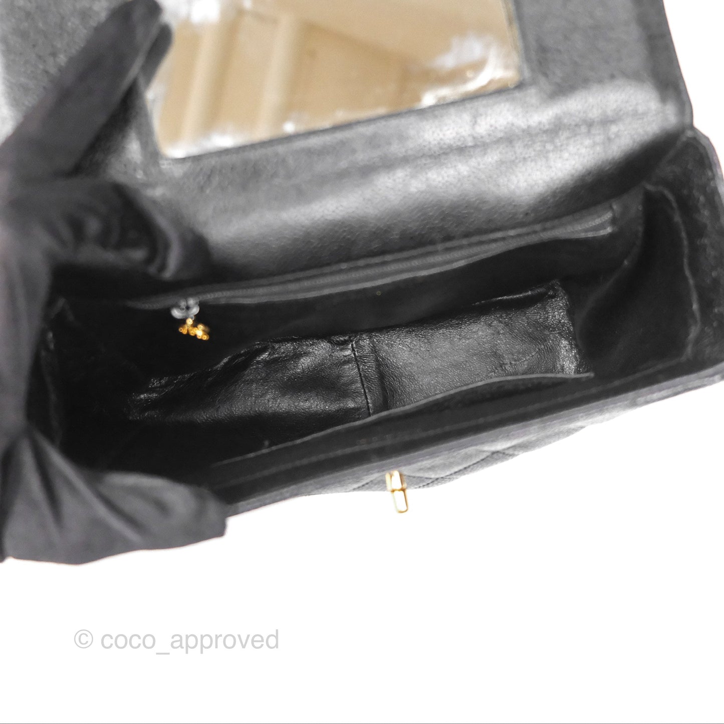 Chanel Vintage Quilted Shoulder Bag Black Caviar 24K Gold Hardware