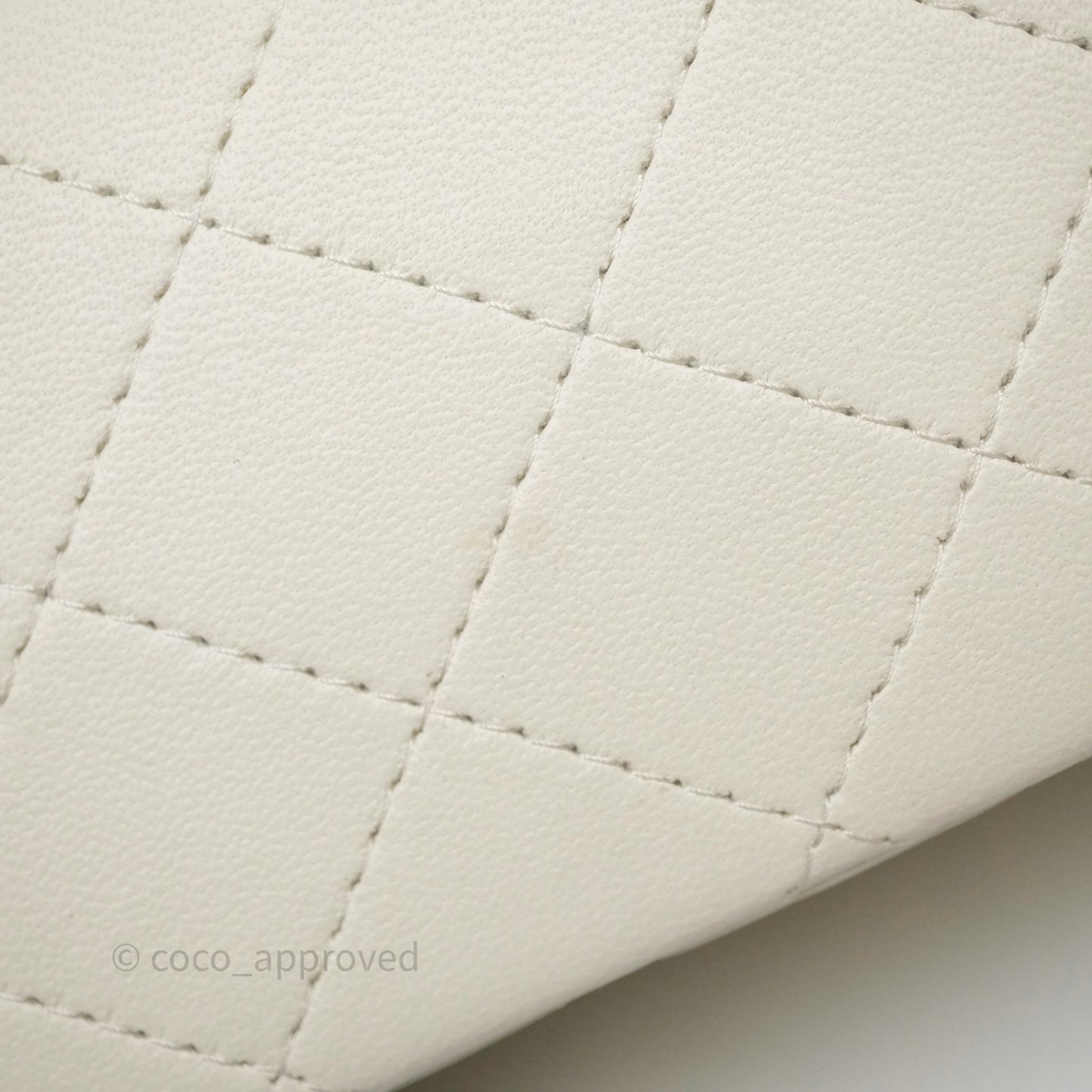 Chanel Quilted Mini Square White Lambskin Gold Hardware