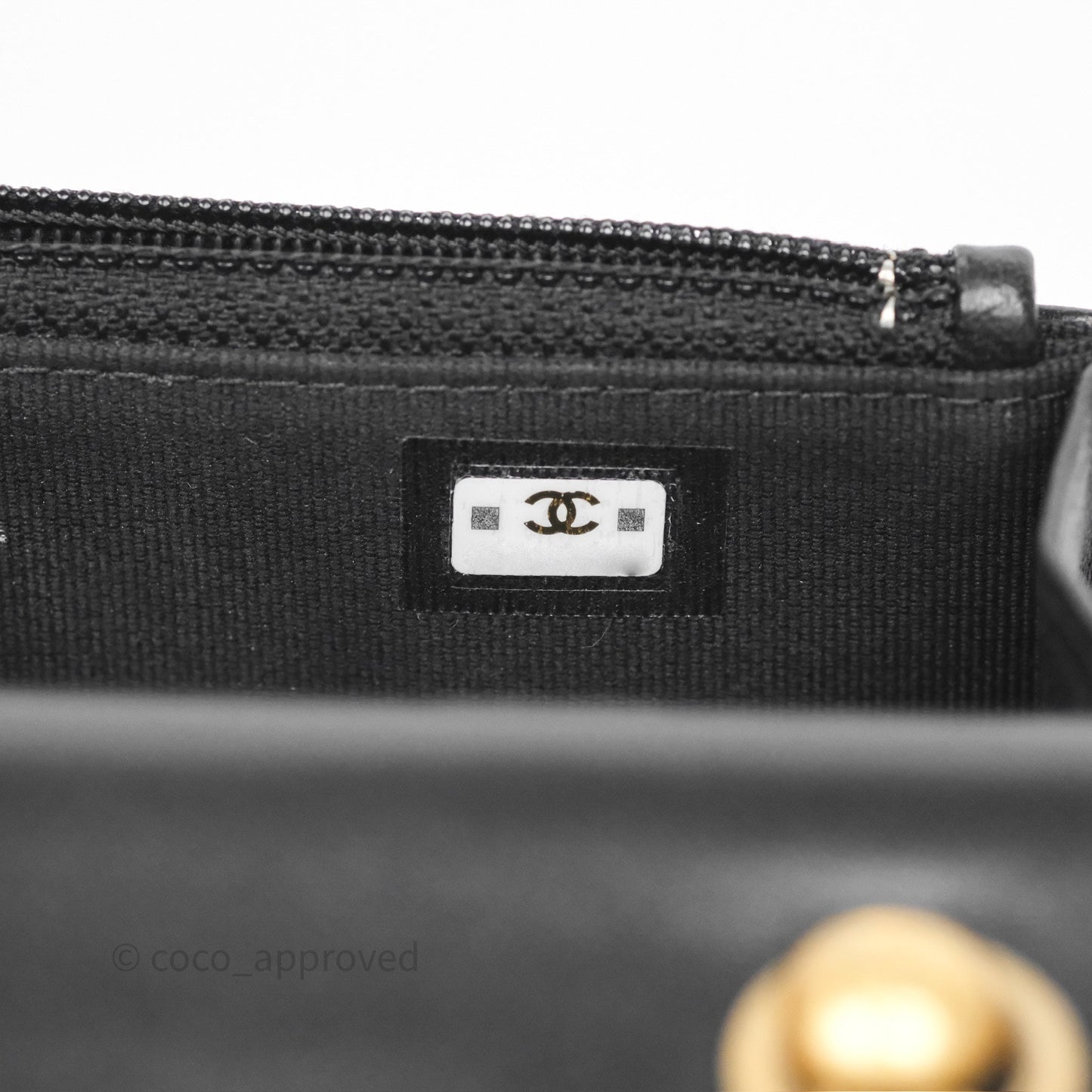 Chanel All Slide Adjustable Chain Phone Holder WOC Black Lambskin