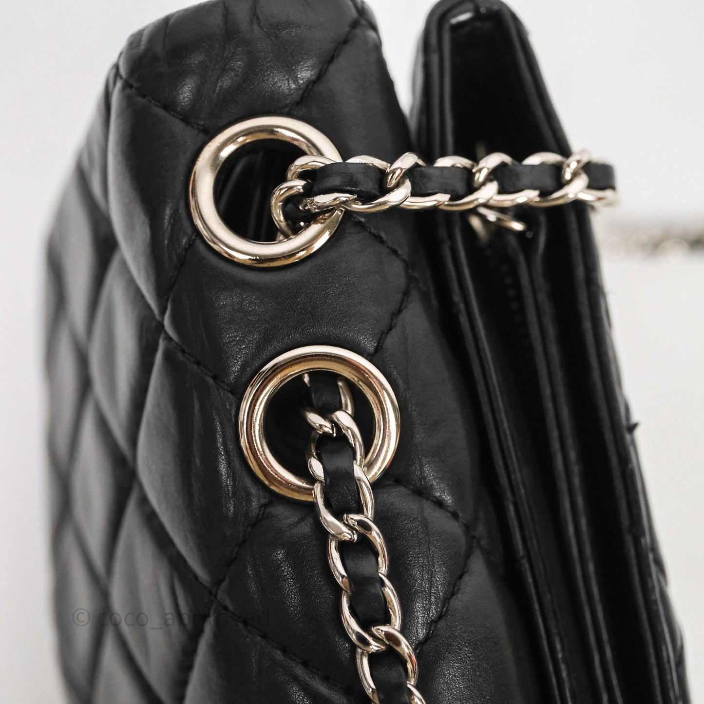 Chanel Quilted Flap Black Calfskin Silver Hardware