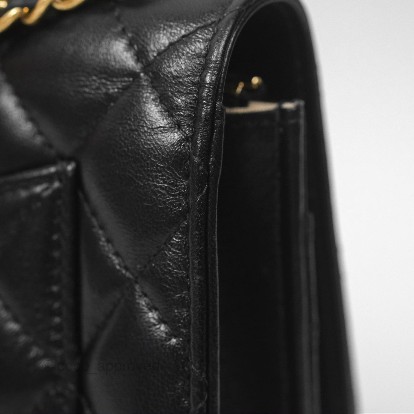 Chanel Quilted Dynasty Wallet on Chain WOC Black Shiny Lambskin Gold Hardware