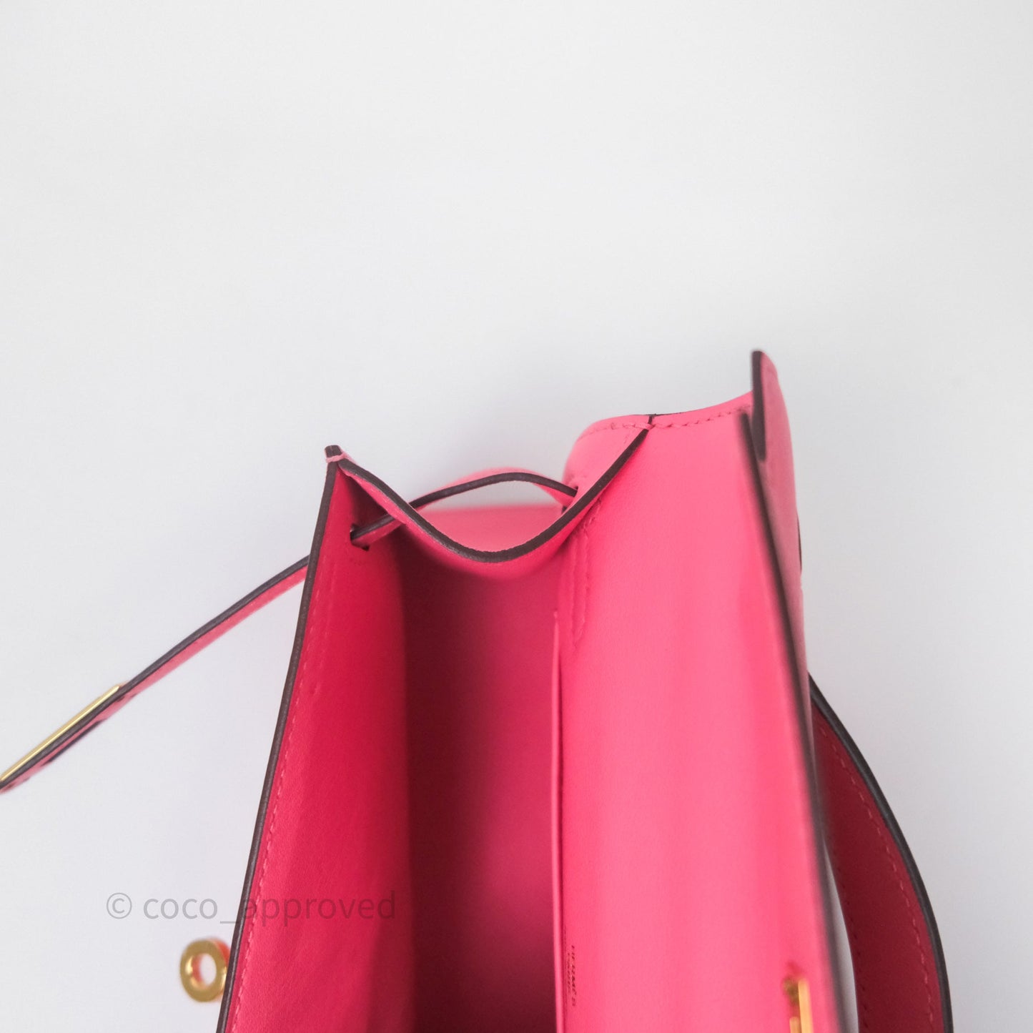 Hermès Kelly Mini Pochette U5 Rose Lipstick Swift Gold Hardware