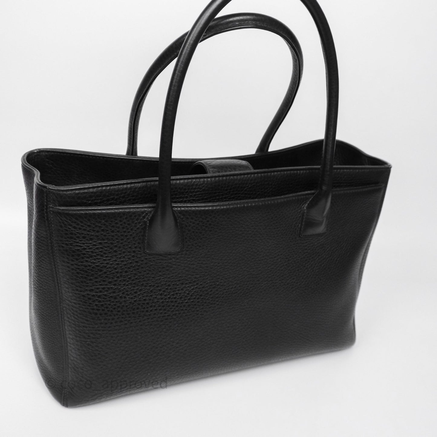 Chanel Executive Tote Bag Black Grained Calfskin Silver Hardware