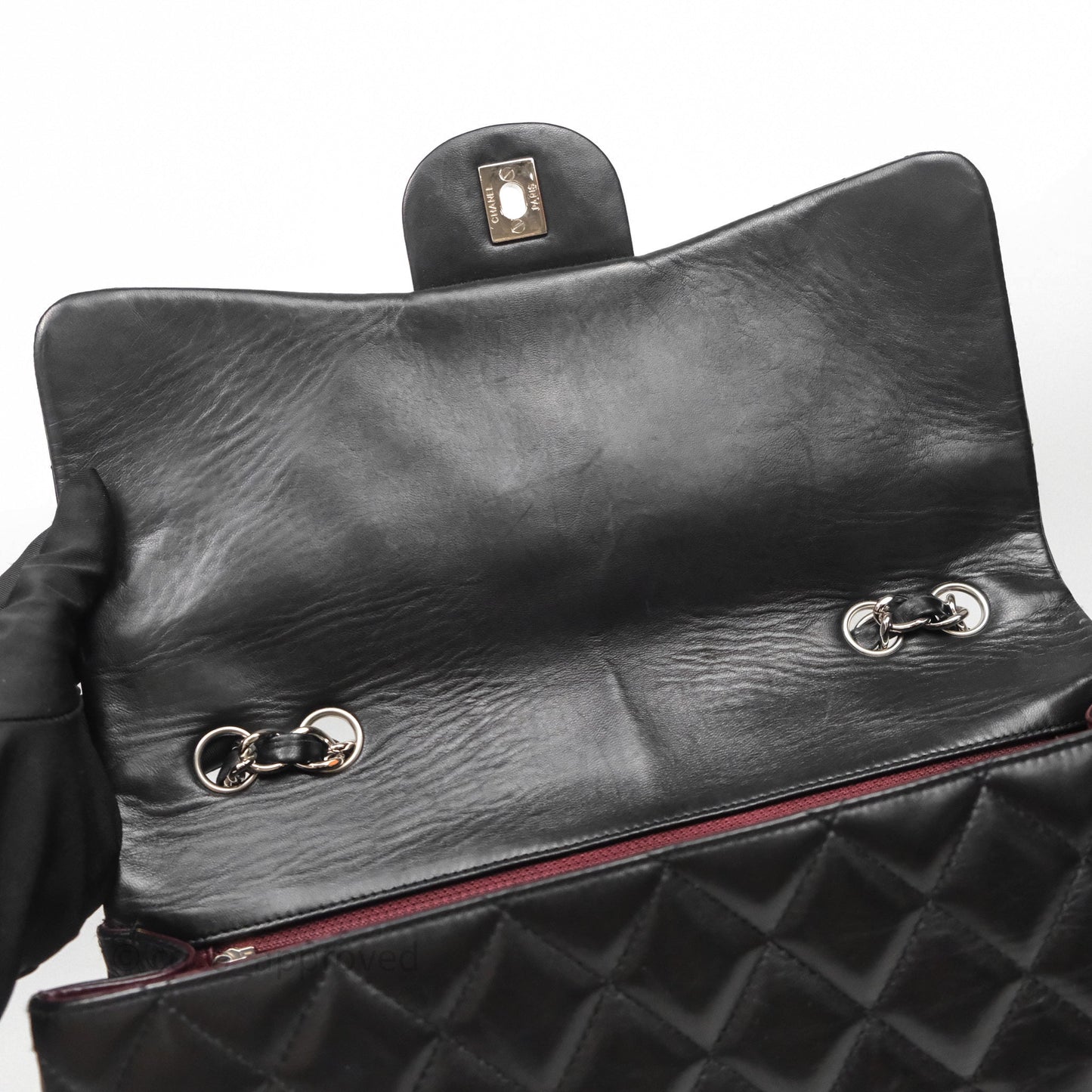 Chanel Jumbo Single Flap Black Lambskin Silver Hardware