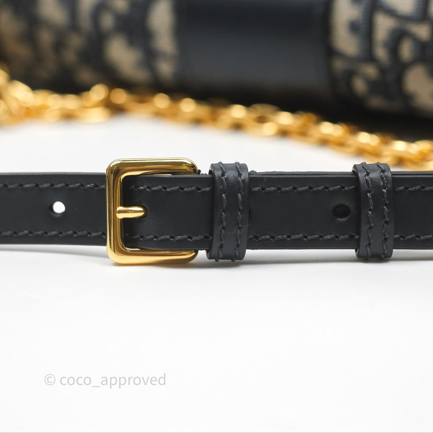 Christian Dior 30 Montaigne Chain Bag Blue Dior Oblique Jacquard