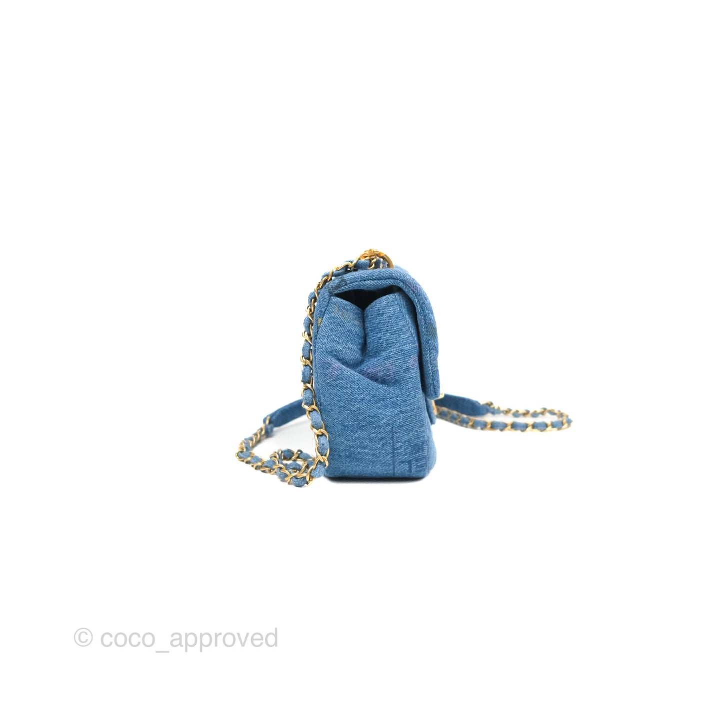 Chanel Quilted Small Denim Mood Flap Blue Multicolor 22P