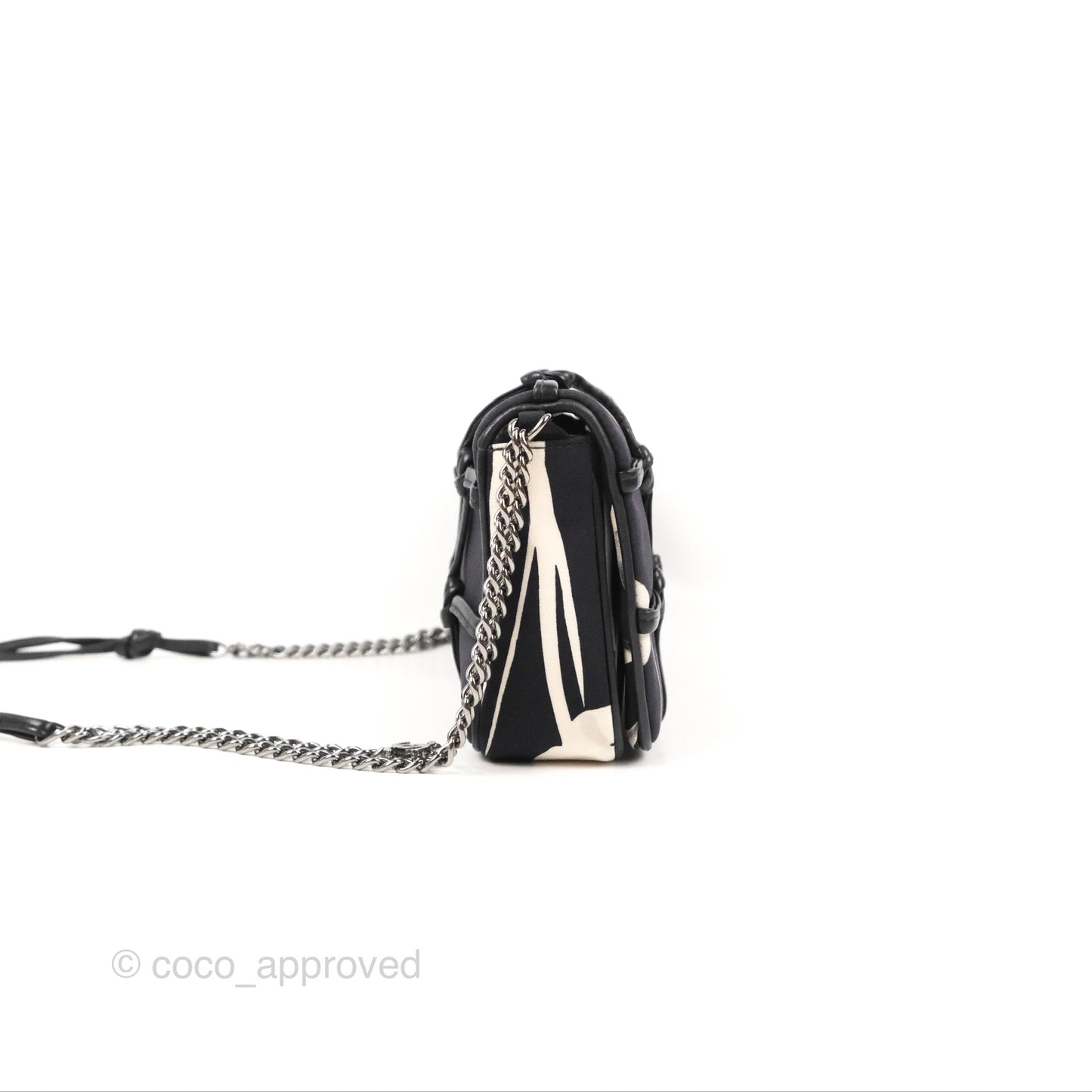 Chanel Timeless Tahiti Canvas Bag Navy Leather